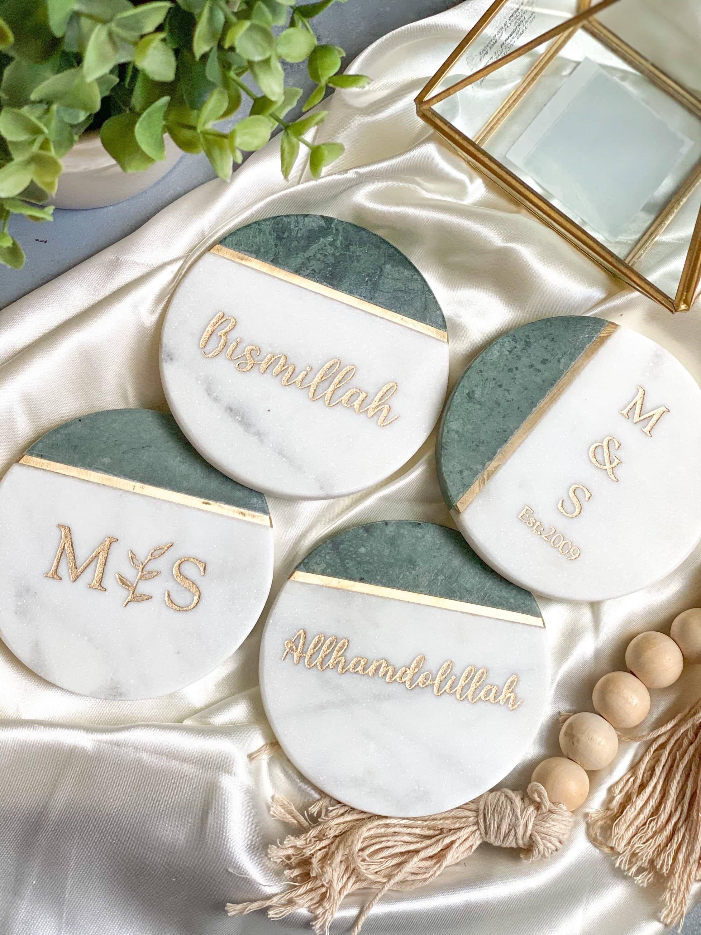 Personalized Marble Coaster, Islamic gifts, Islamic home decor, Bismillah - image 3