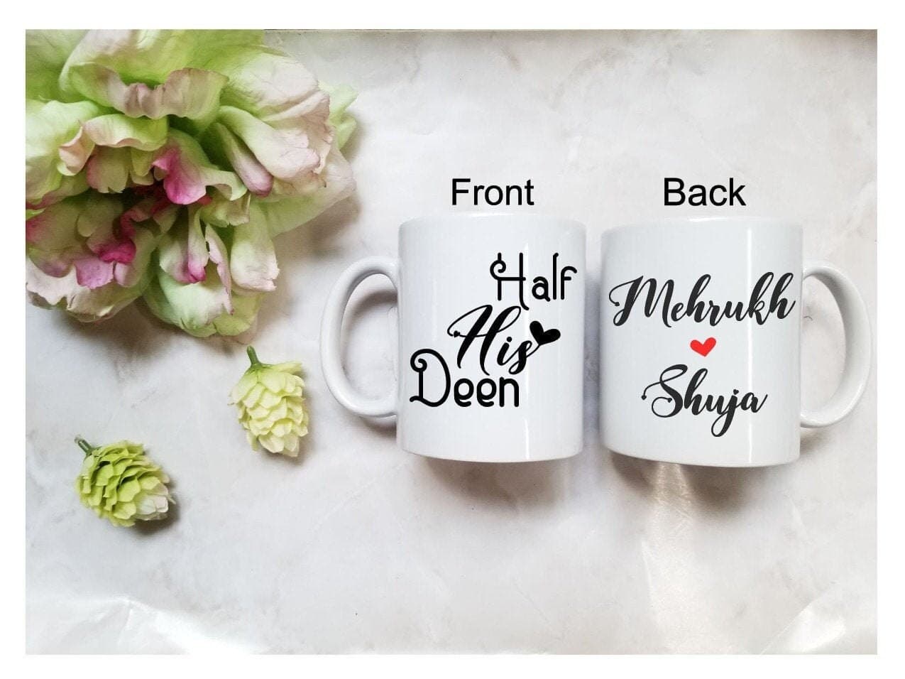 Half His Deen, Half Her Deen, Muslim wedding Gift, Muslim couple Gift, Islamic wedding - image 5