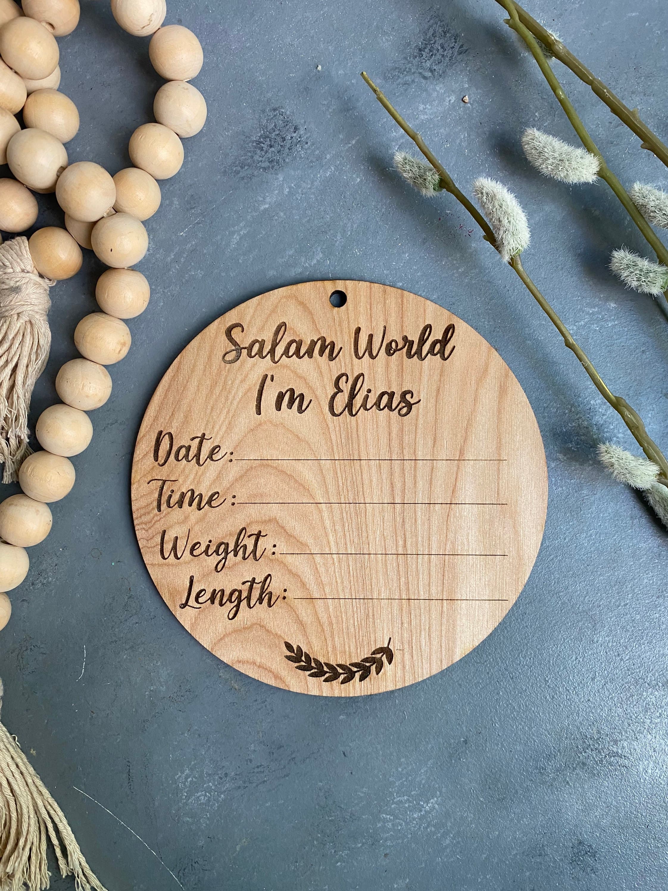 Salam World baby announcement weight height Muslim baby Islamic baby