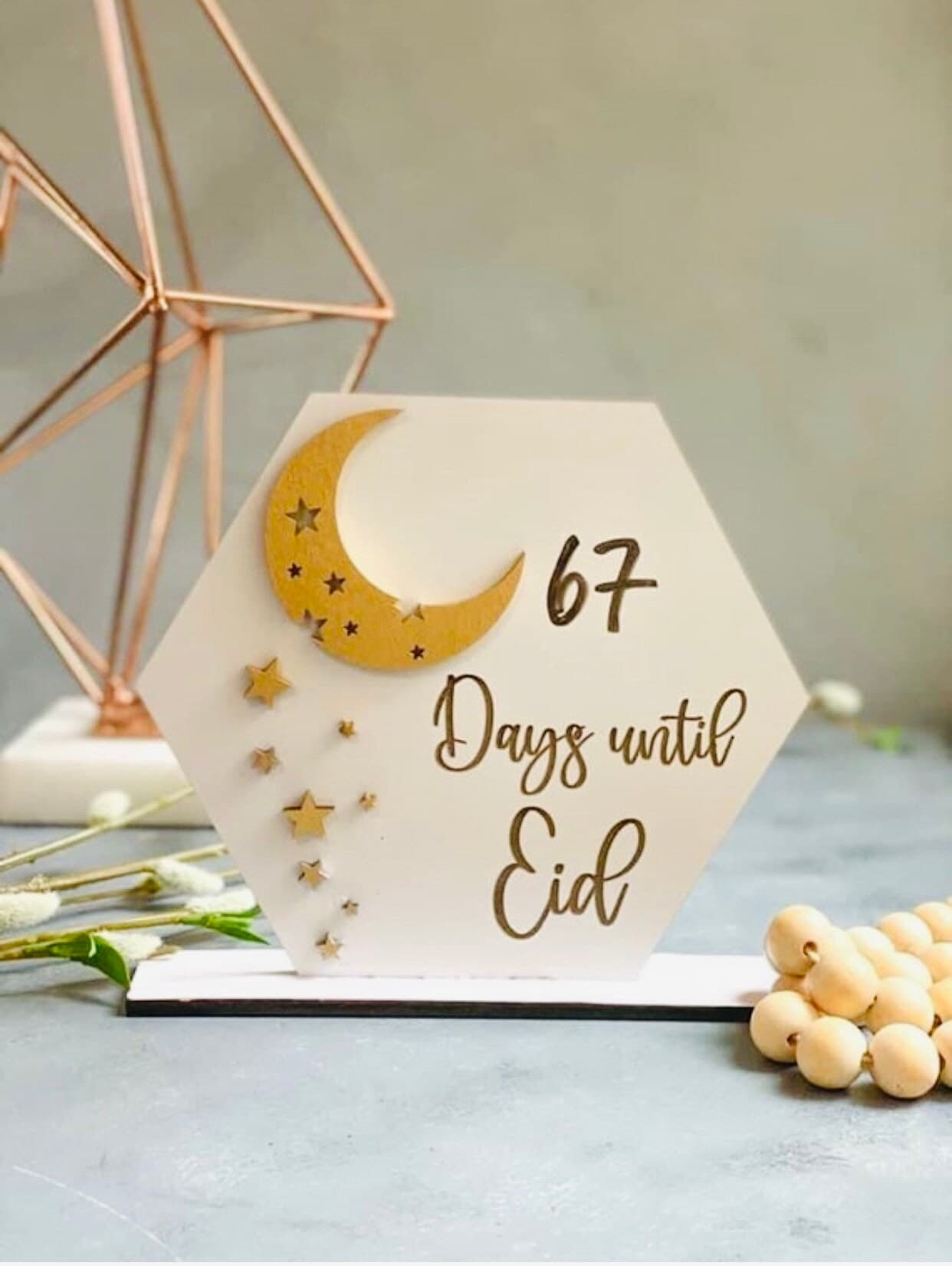 Days until Eid - Decorative Stand - Eid Decoration -  Eid gifts - Eid countdown calendar