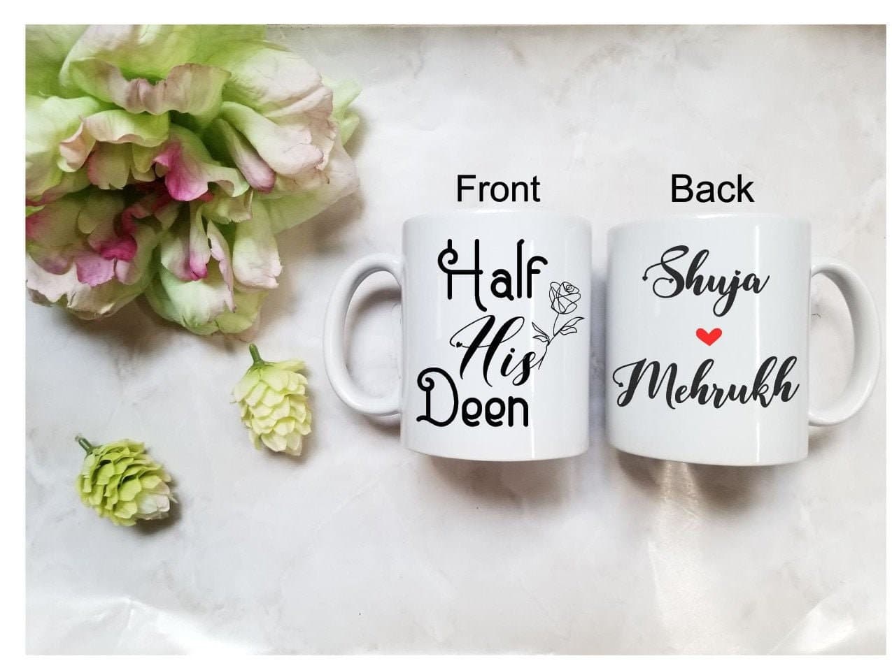 Half His Deen, Half Her Deen, Muslim wedding Gift, Muslim couple Gift, Islamic wedding - image 3