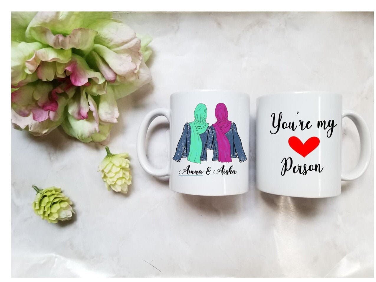Hijabi Best Friend Mug, Muslim Best Friend Mug, Muslim Bestie Mug, Bff Mug Islamic