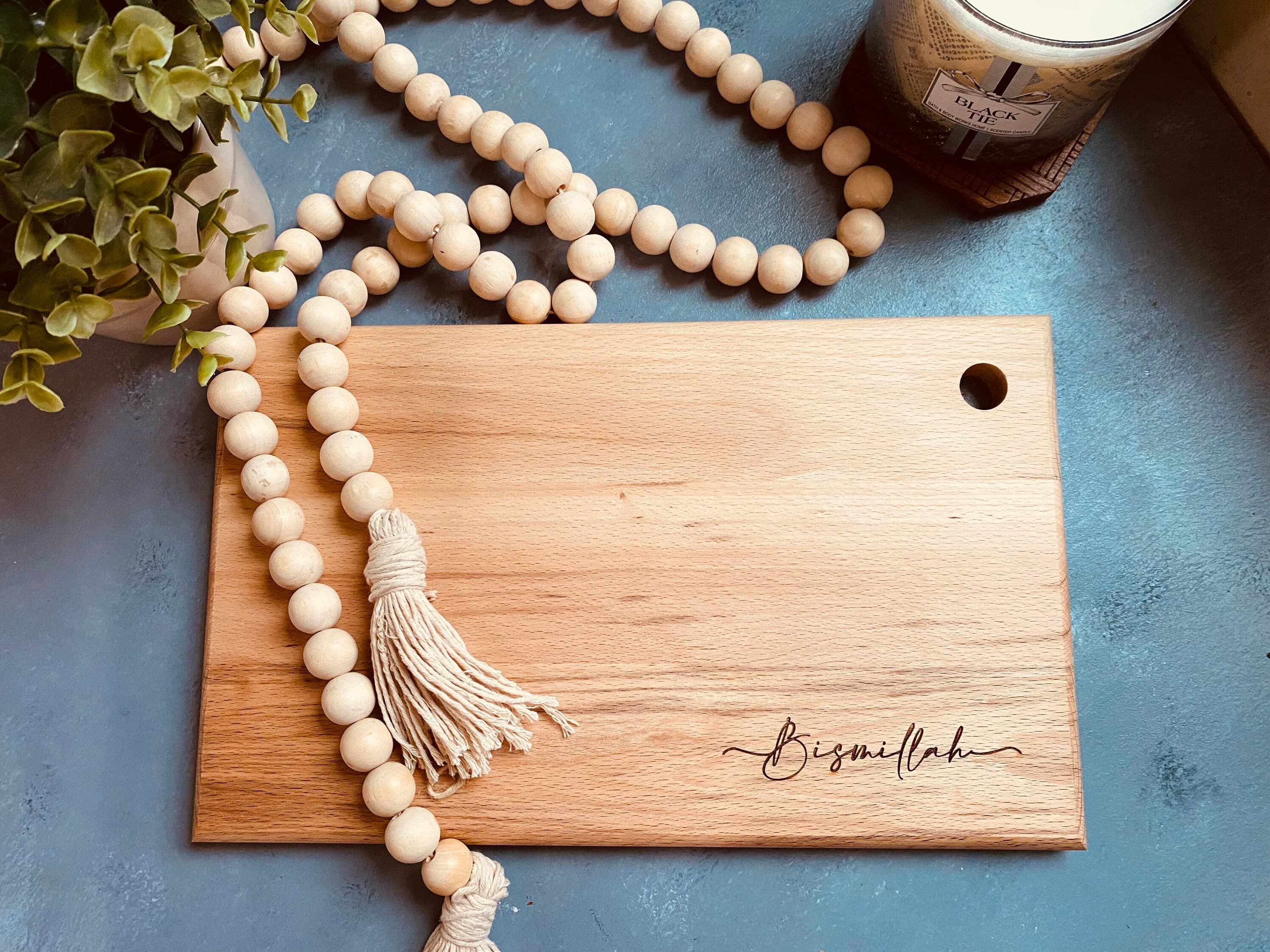 Bismillah cutting board, Muslim home decor, Islamic home decor