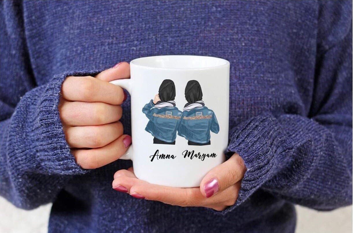 Hijabi sisters mug, Soul sisters Best friend, hijabi Mug, Muslim Islamic sister hijab, Hijabi gifts, - image 5