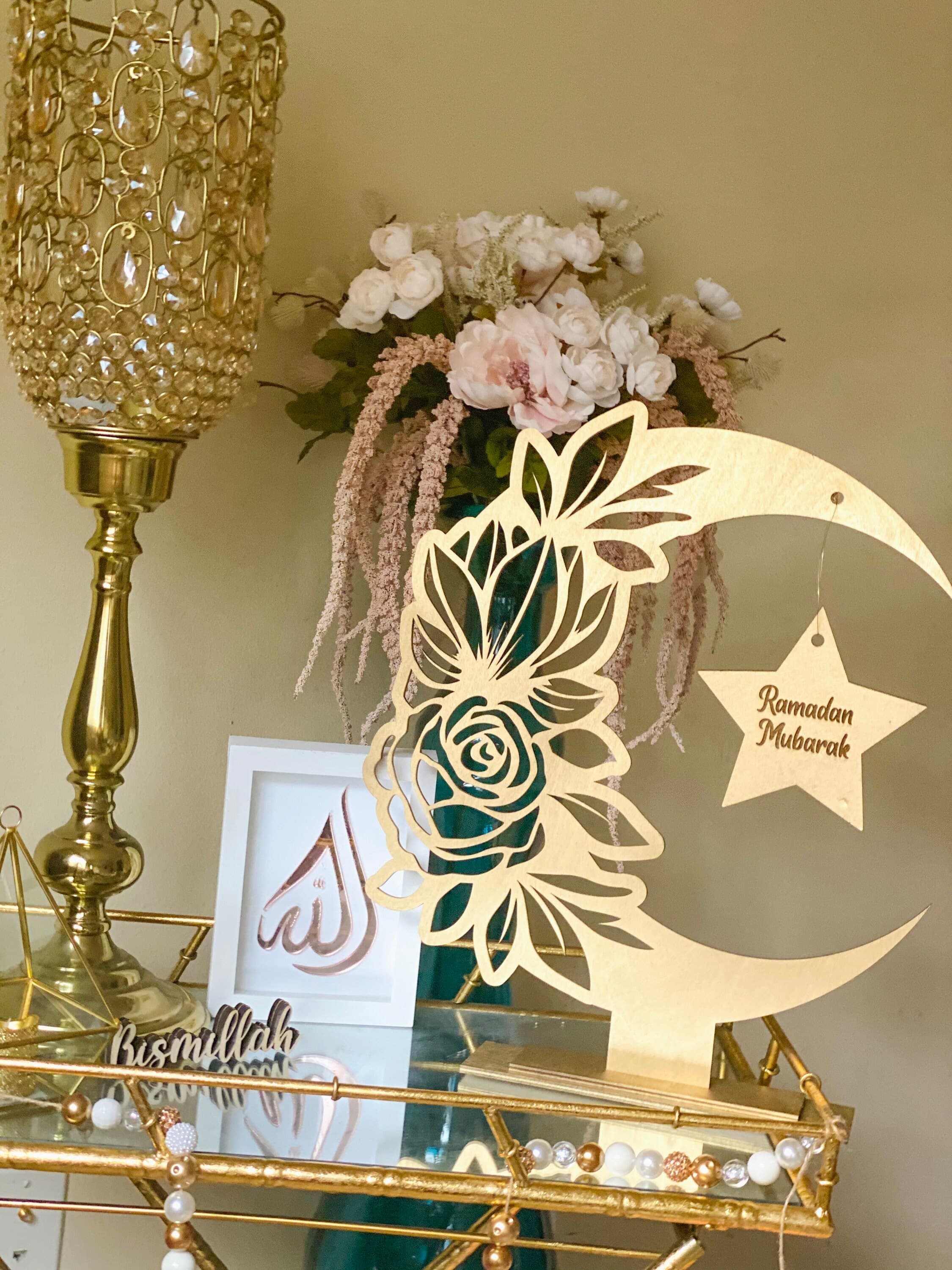 Crescent Moon Ramadan Flower Moon Decor, Ramadan Decoration, - image 4
