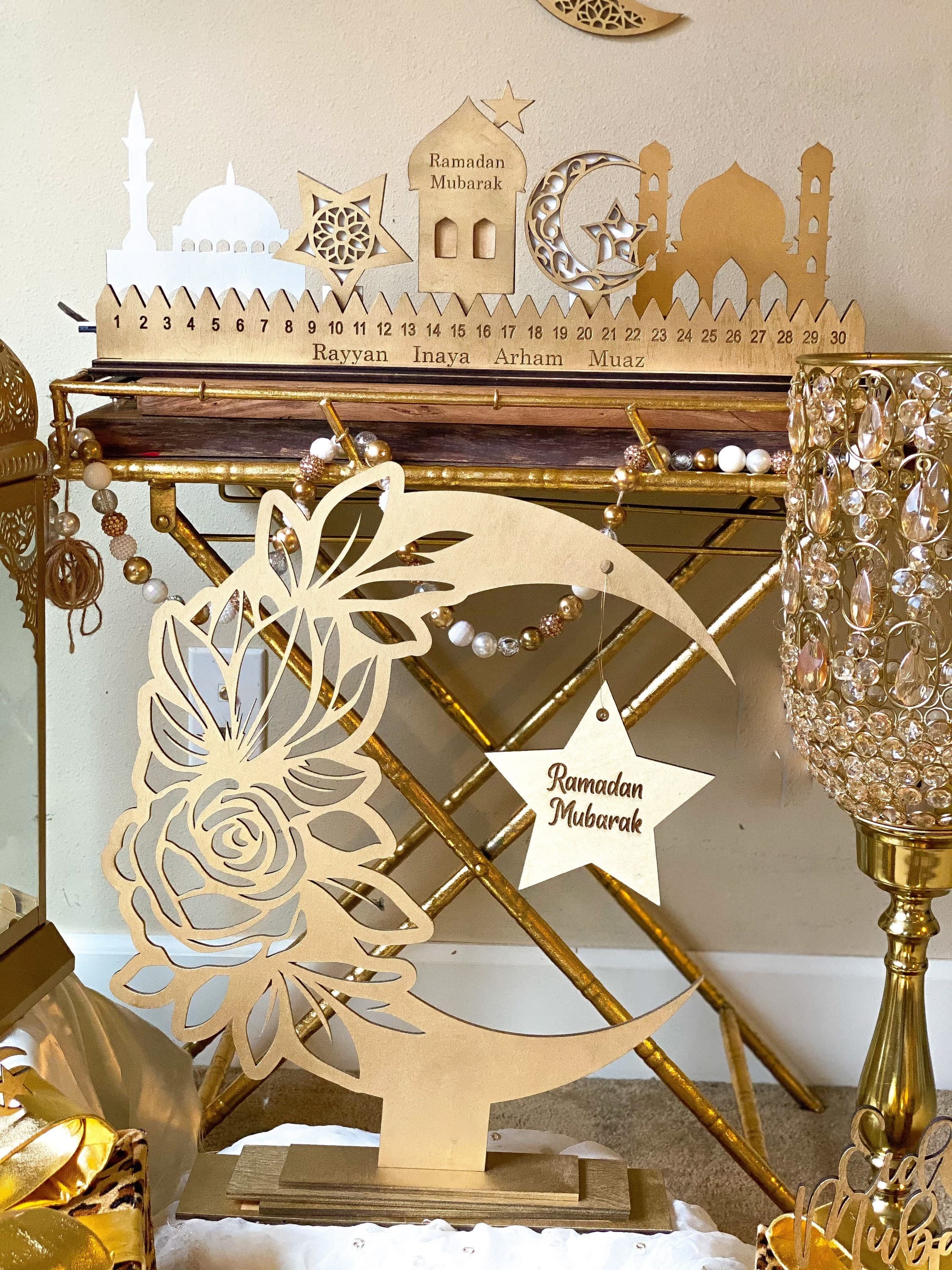 Crescent Moon Ramadan Flower Moon Decor, Ramadan Decoration, - image 5
