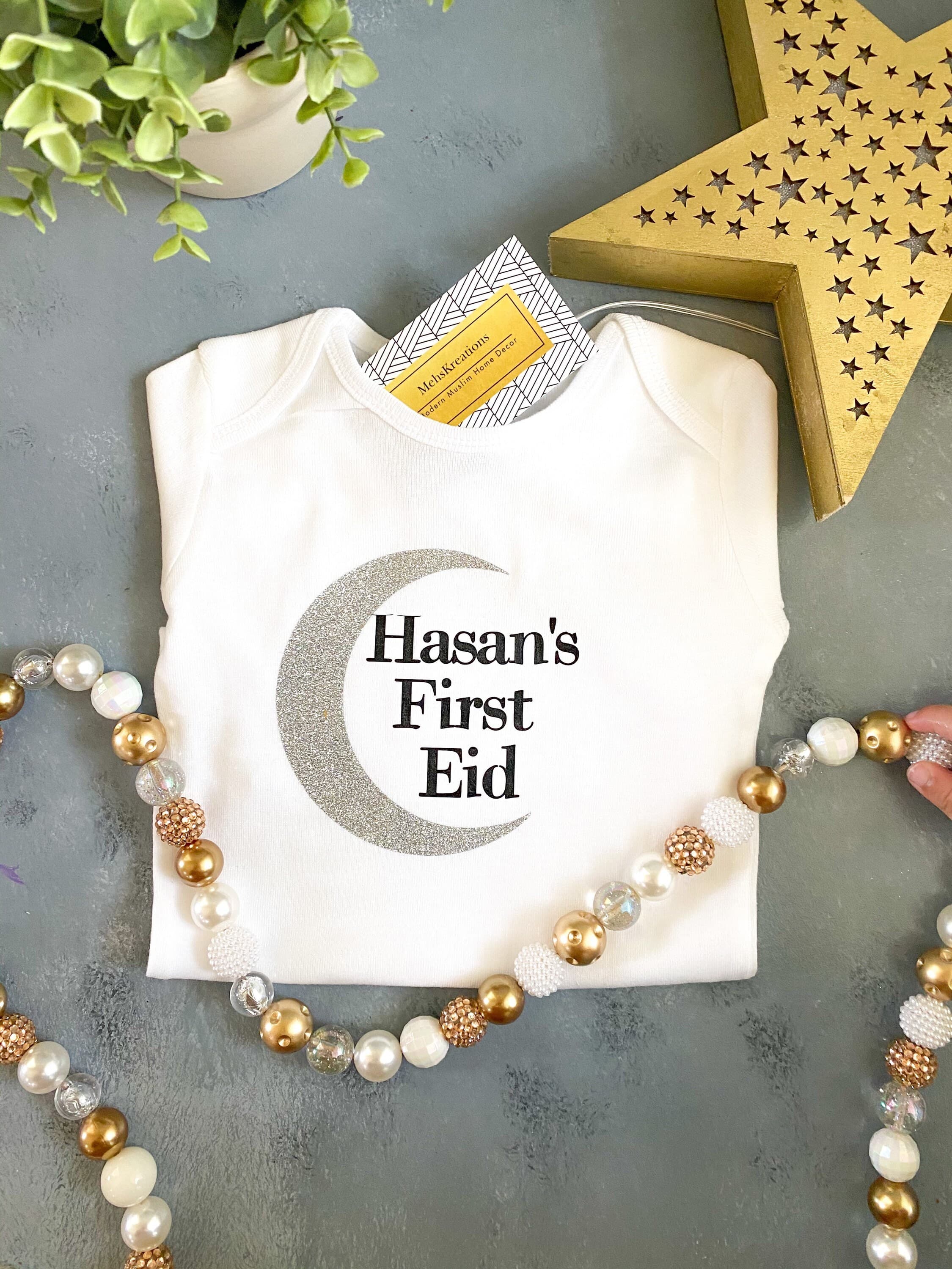 My first Eid , eid gift, Muslim baby eid bodysuit onesie - image 3