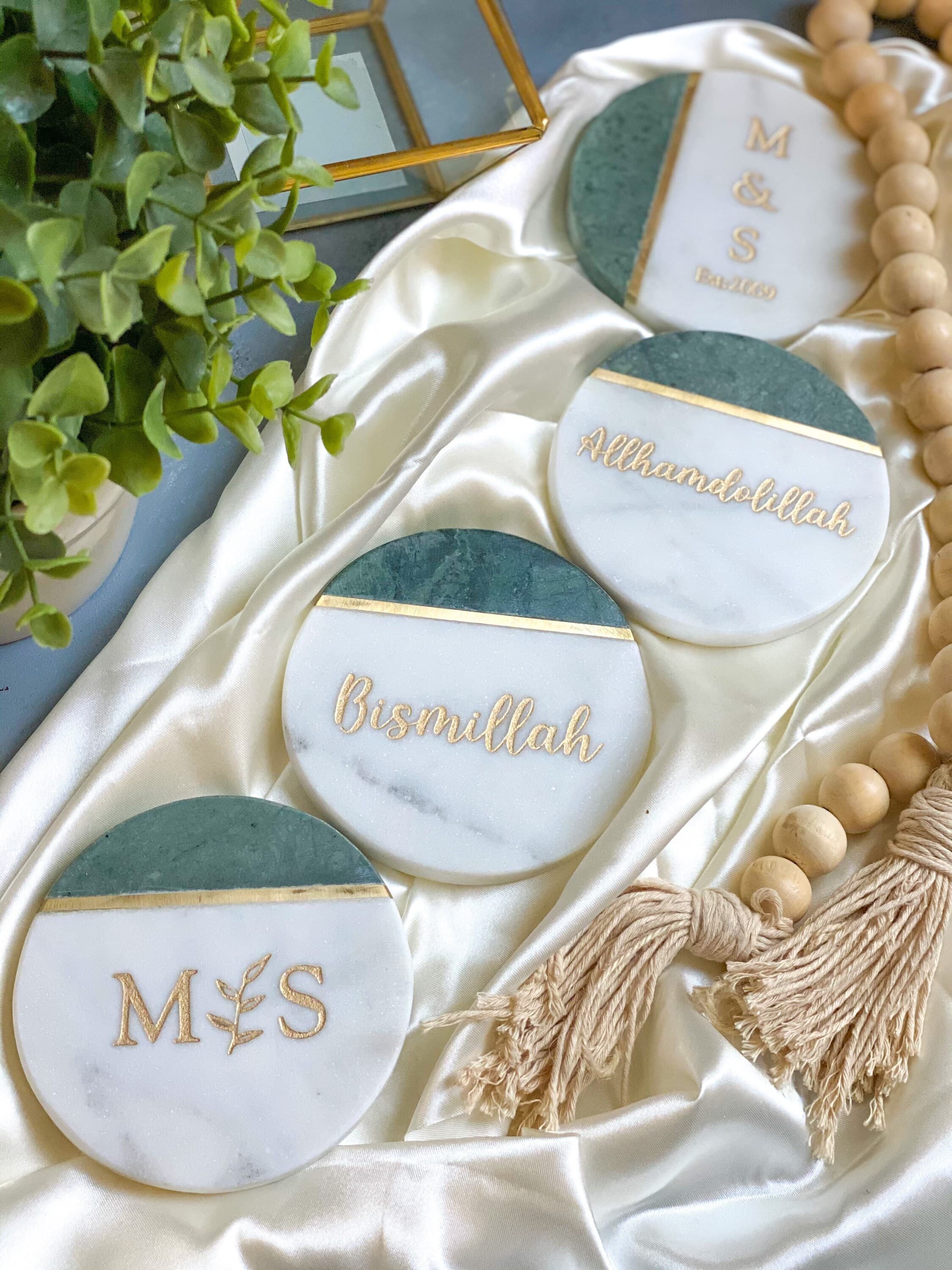 Personalized Marble Coaster, Islamic gifts, Islamic home decor, Bismillah - image 4