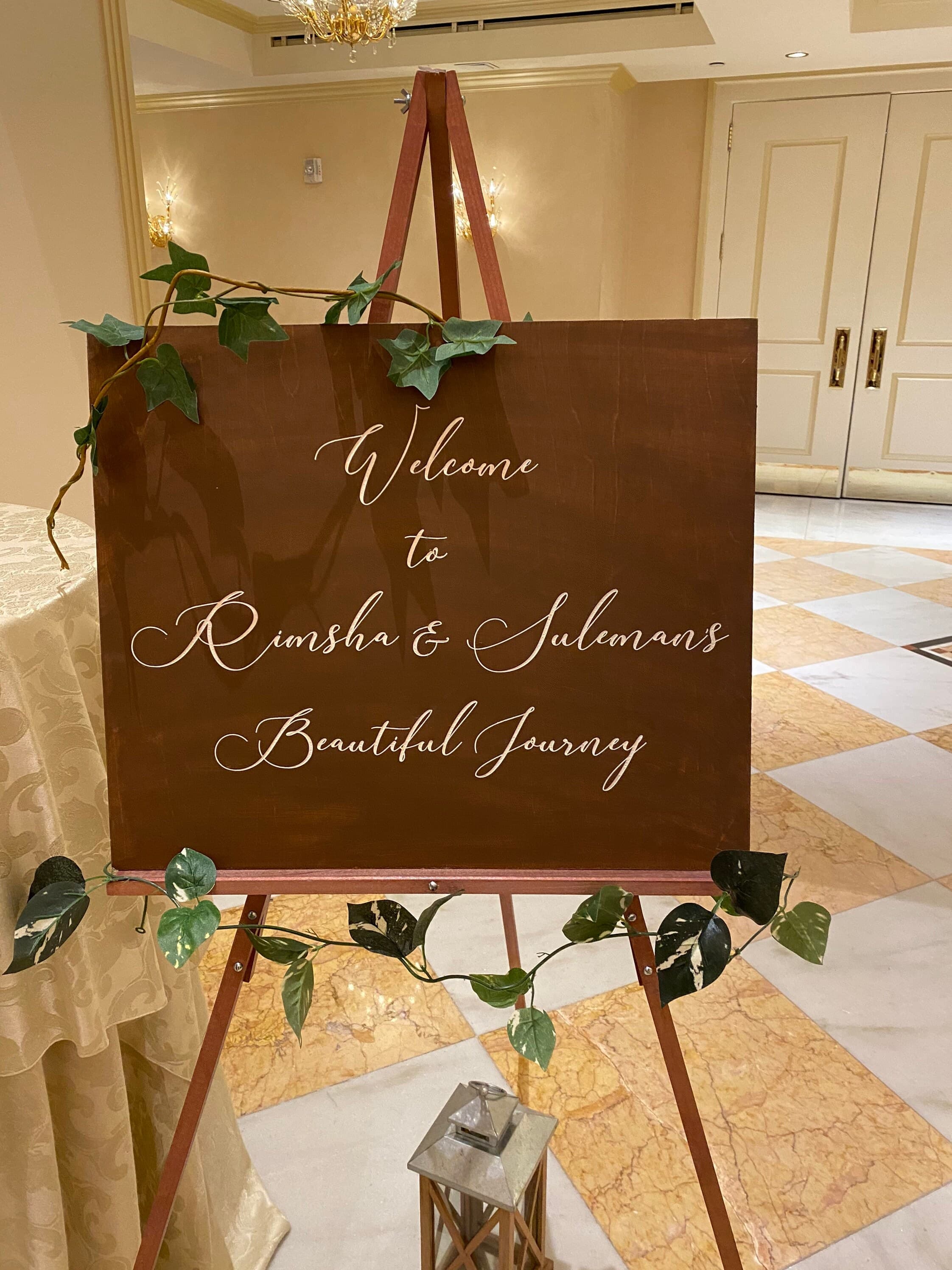 Wood welcome sign nikkah barat walima Muslim wedding Islamic wedding - image 3