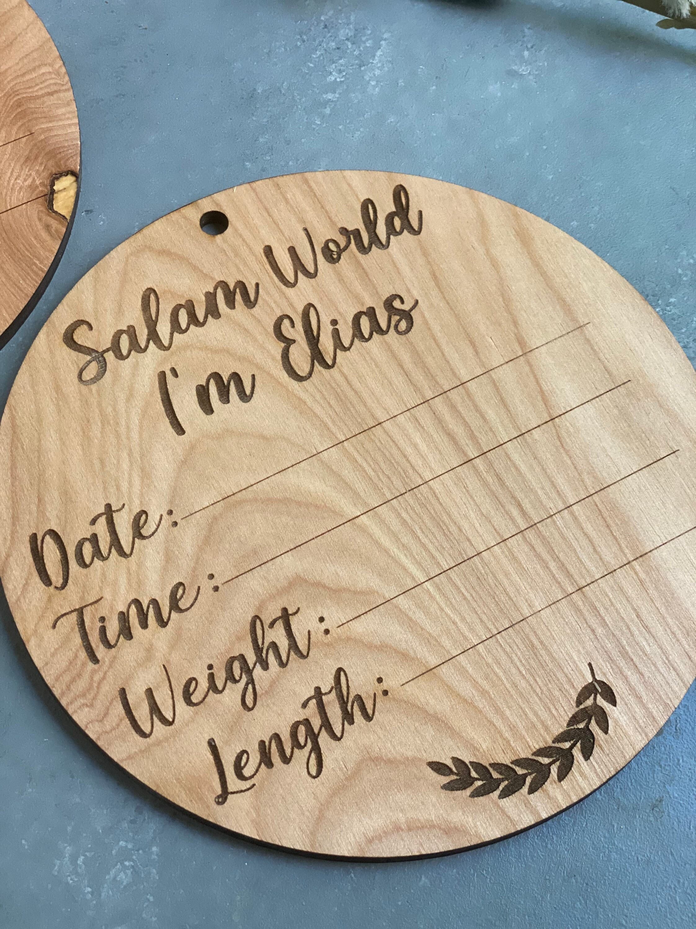 Salam World baby announcement weight height Muslim baby Islamic baby - image 4