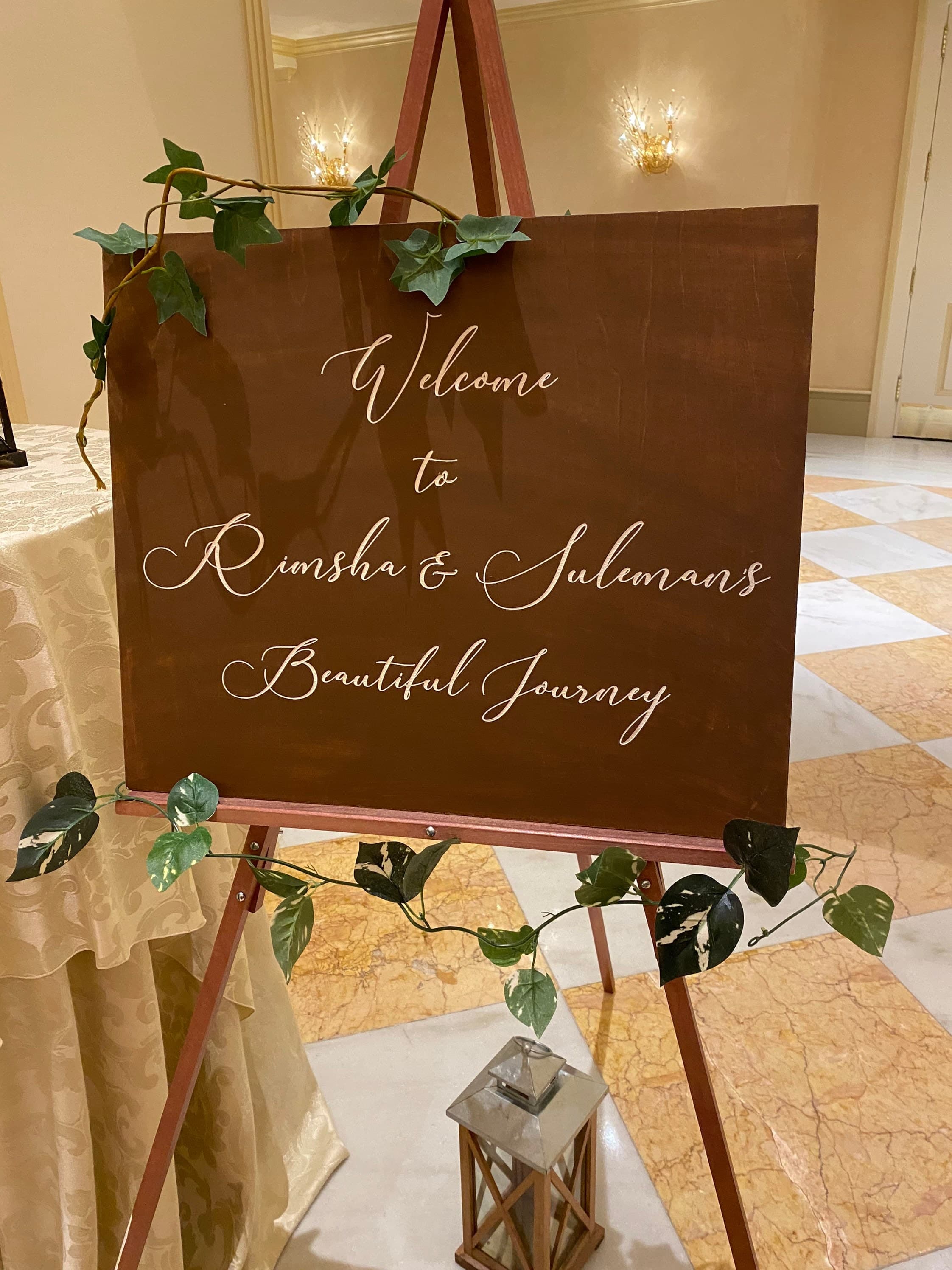 Wood welcome sign nikkah barat walima Muslim wedding Islamic wedding - image 4