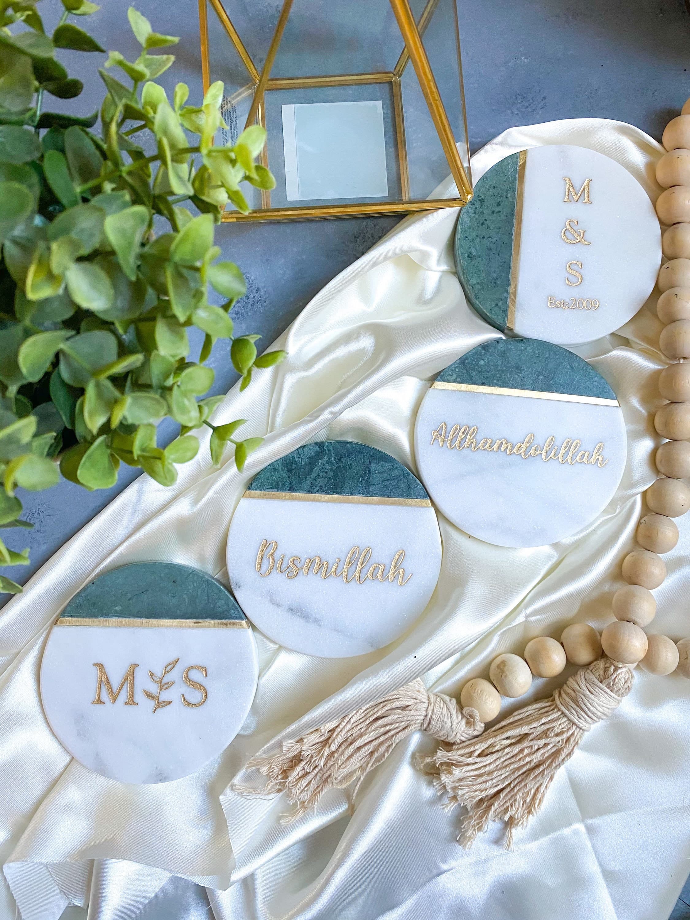 Personalized Marble Coaster, Islamic gifts, Islamic home decor, Bismillah
