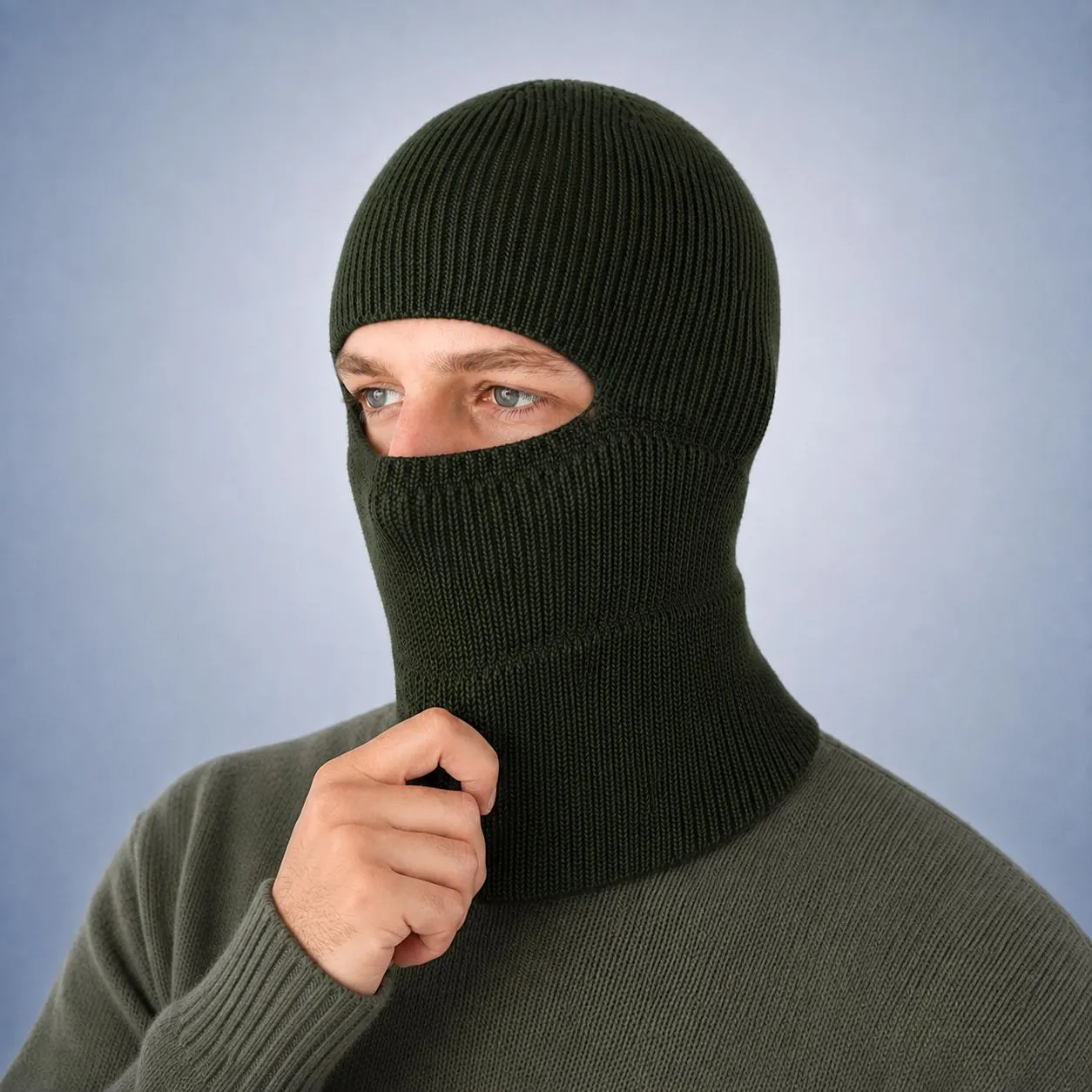 Balaclava knit | Handmade winter full face cover | Warm mens mask beanie | Christmas gift for men or boyfriend