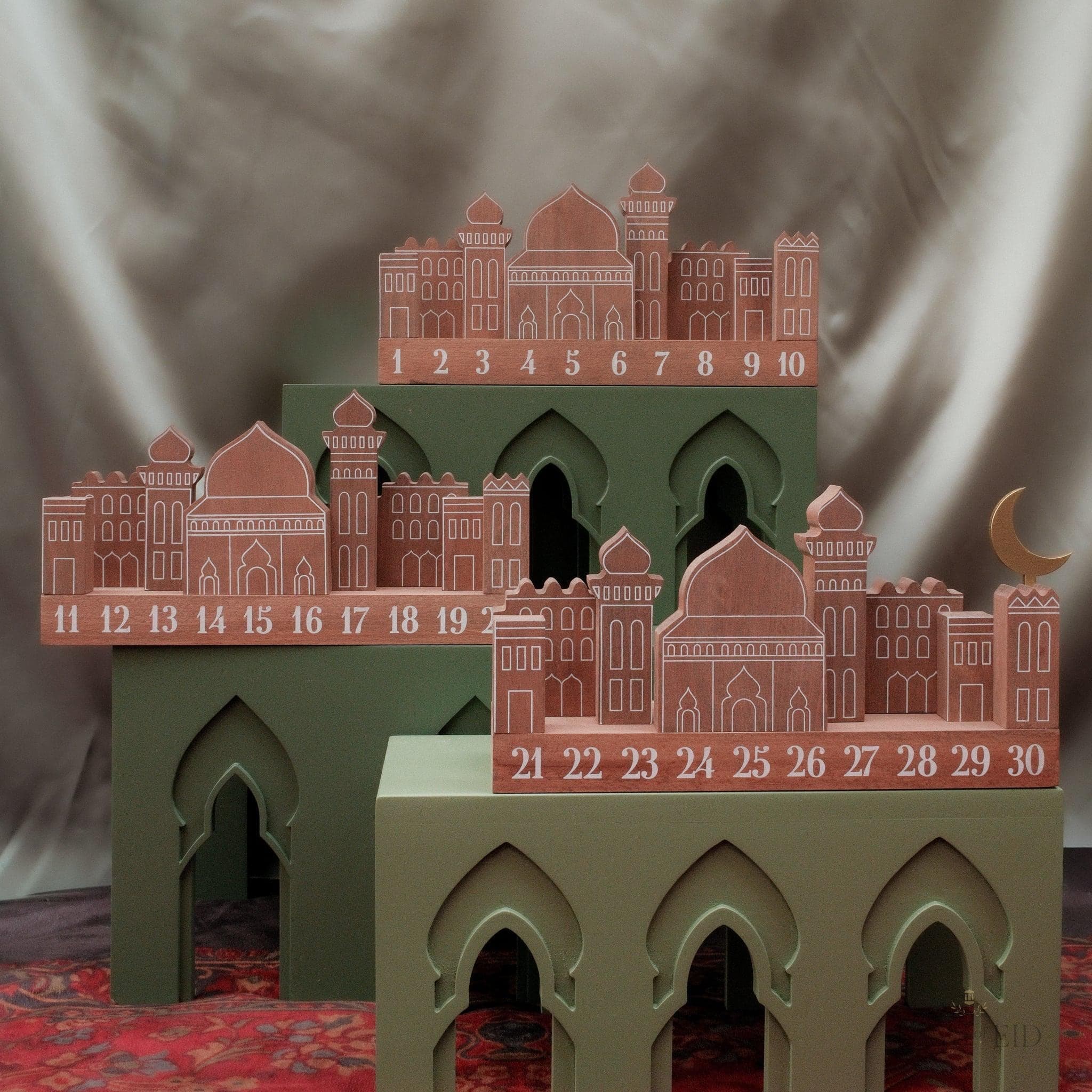 Wooden Ramadan City Countdown Calendar