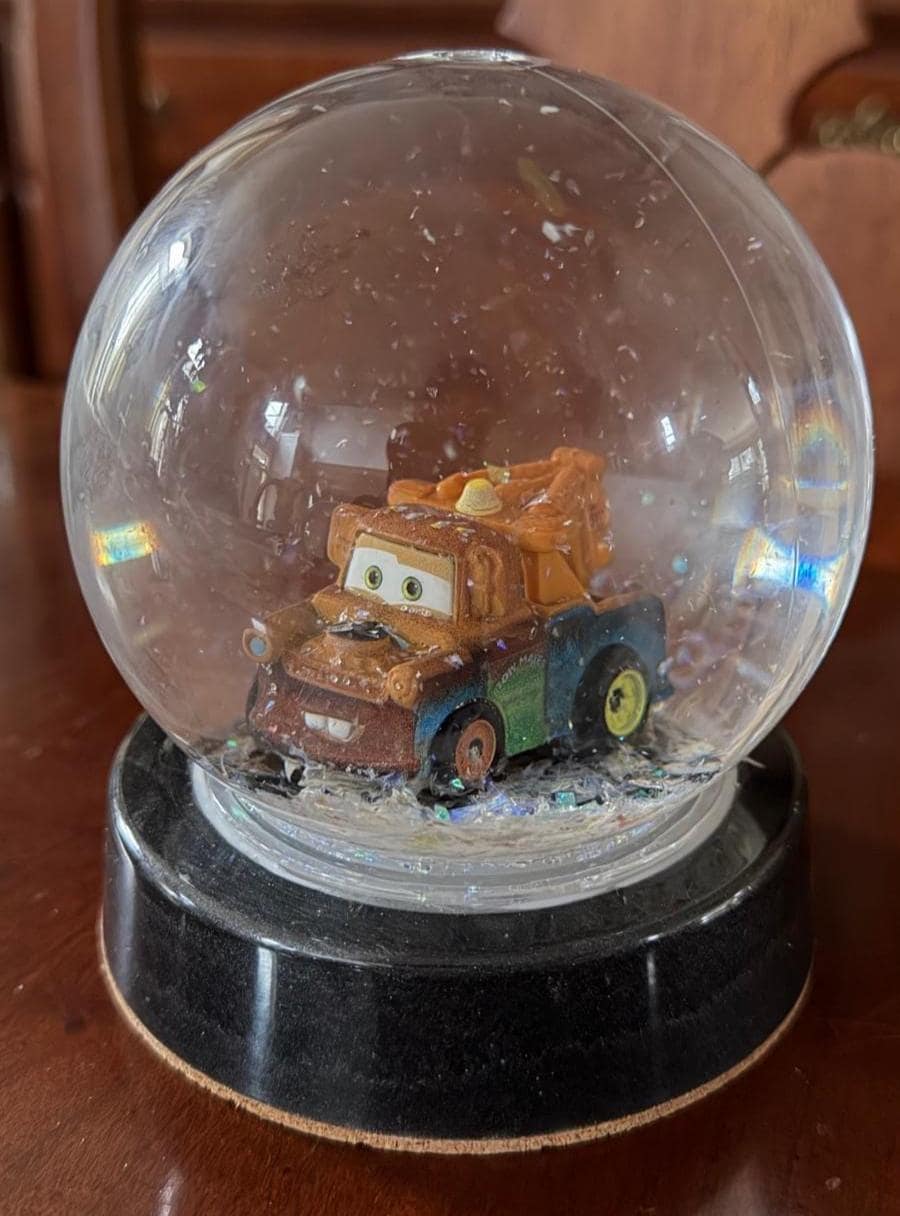 Cars! Handmade Snow Globe Holiday Gifts Stocking Stuffers Ready to Ship Lightening McQueen Mater Cruz Doc Hudson Sally Mack - image 4
