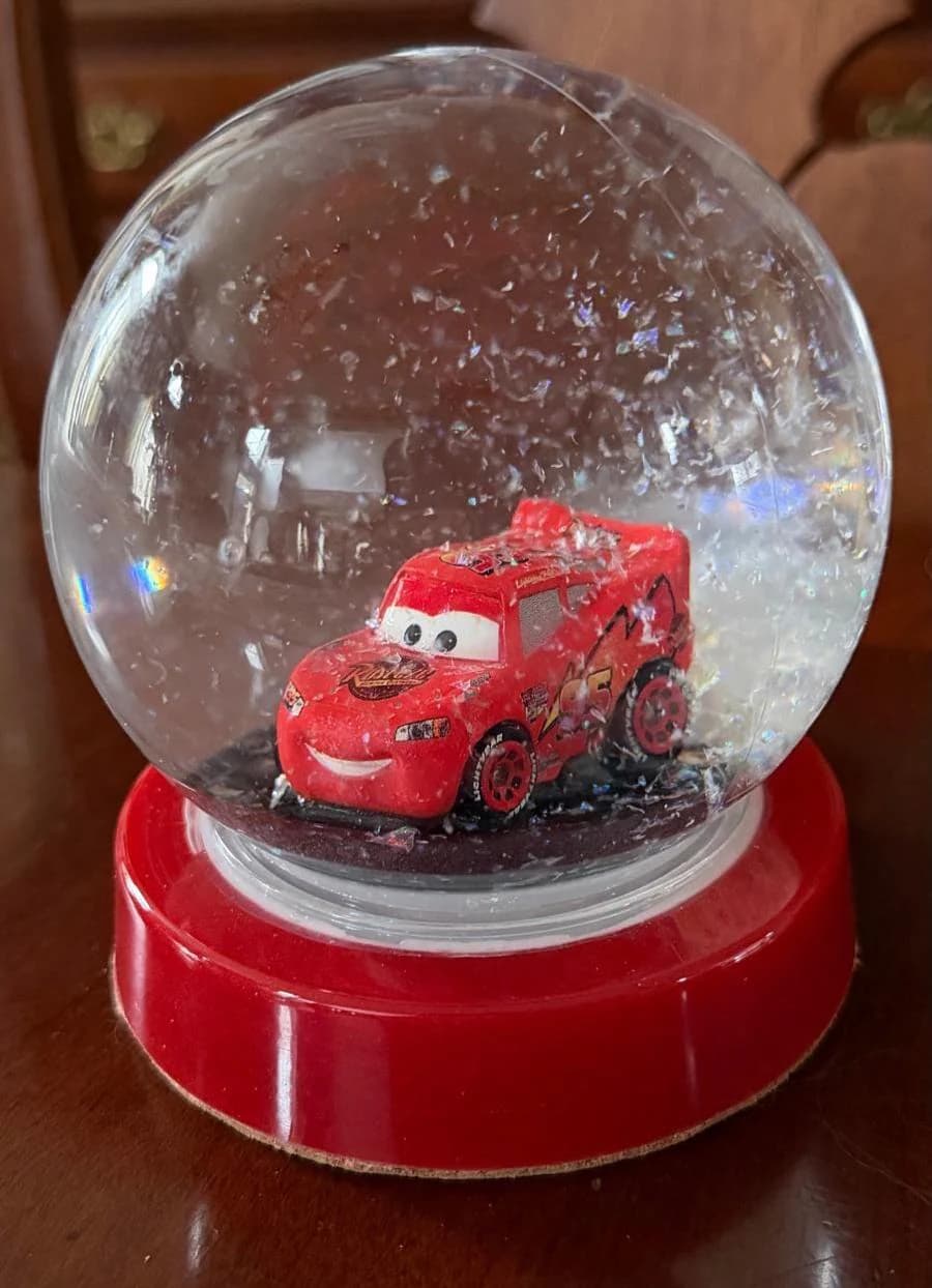 Cars! Handmade Snow Globe Holiday Gifts Stocking Stuffers Ready to Ship Lightening McQueen Mater Cruz Doc Hudson Sally Mack