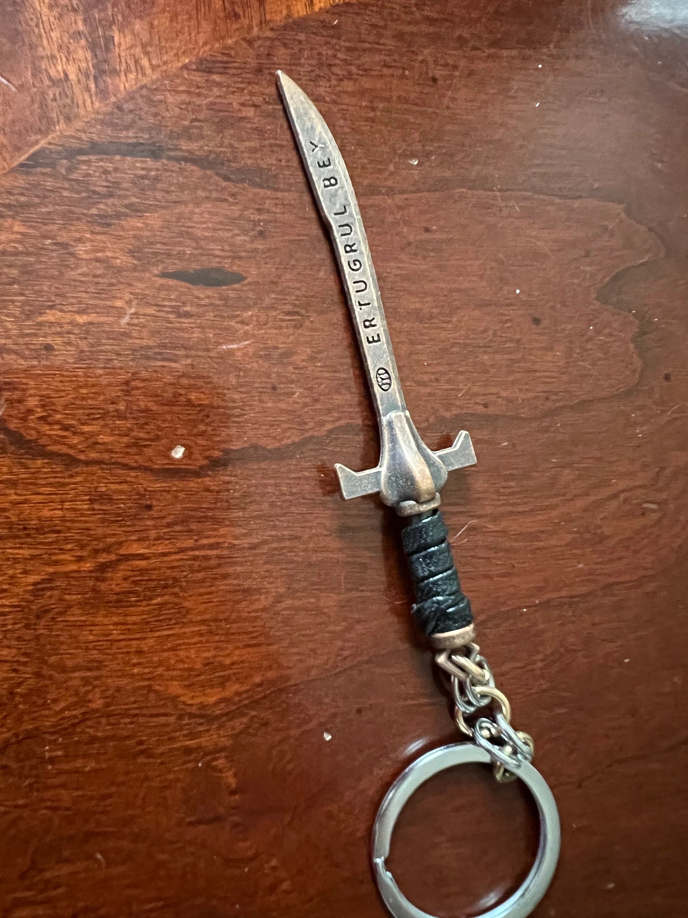 Turgut Bey Ertugrul Inspired Turkish Show Drama Axe Sword Stainless Keychain - image 4