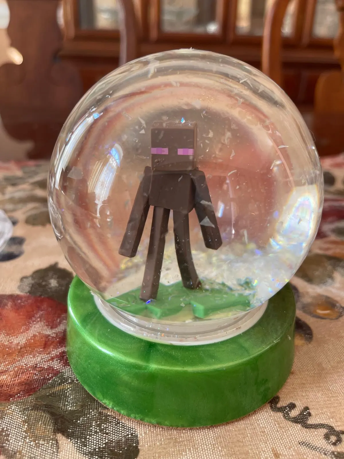 Minecraft Creeper Online Game Christmas Handmade Snow Globe - image 5