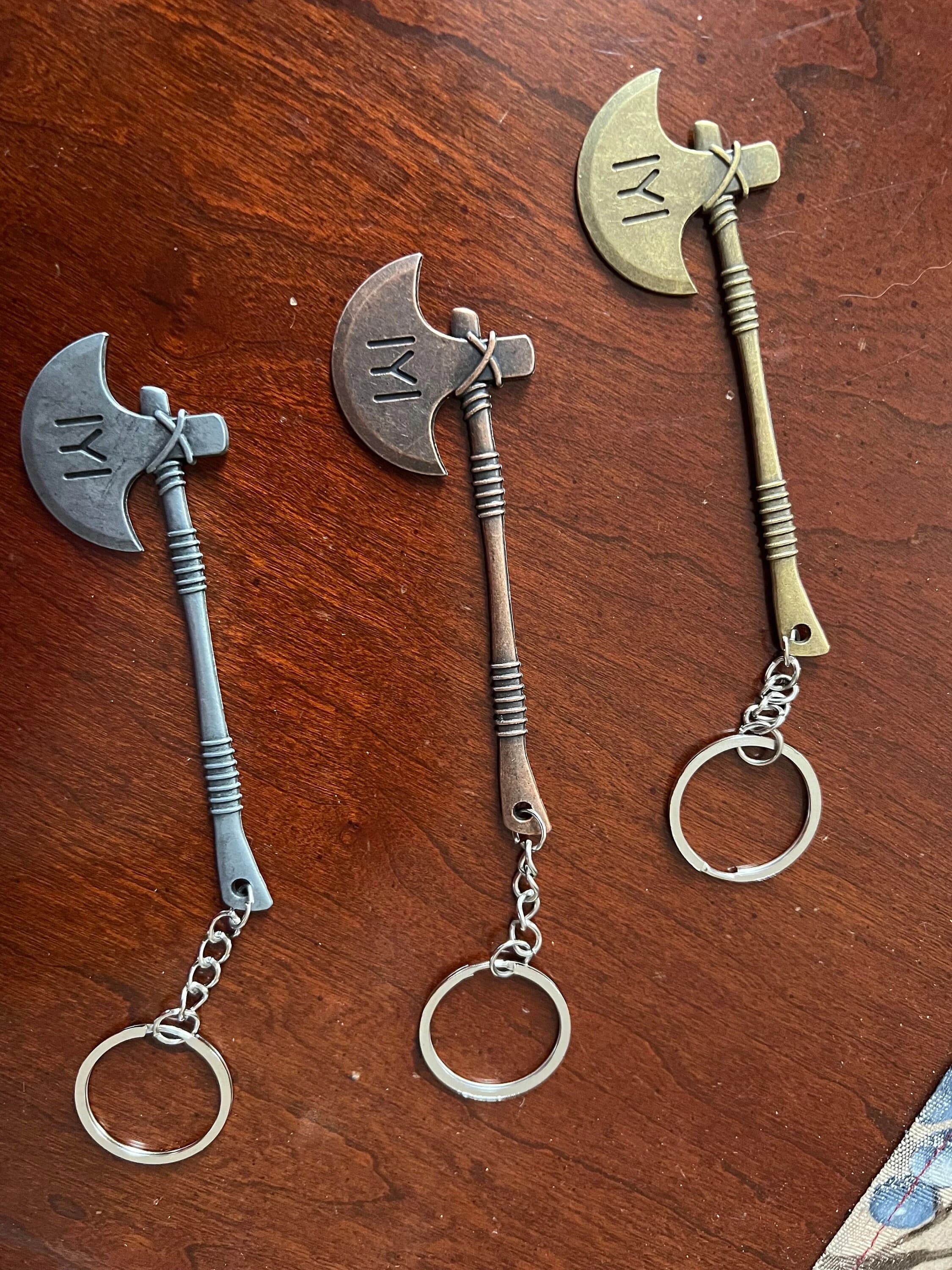 Turgut Bey Ertugrul Inspired Turkish Show Drama Axe Sword Stainless Keychain