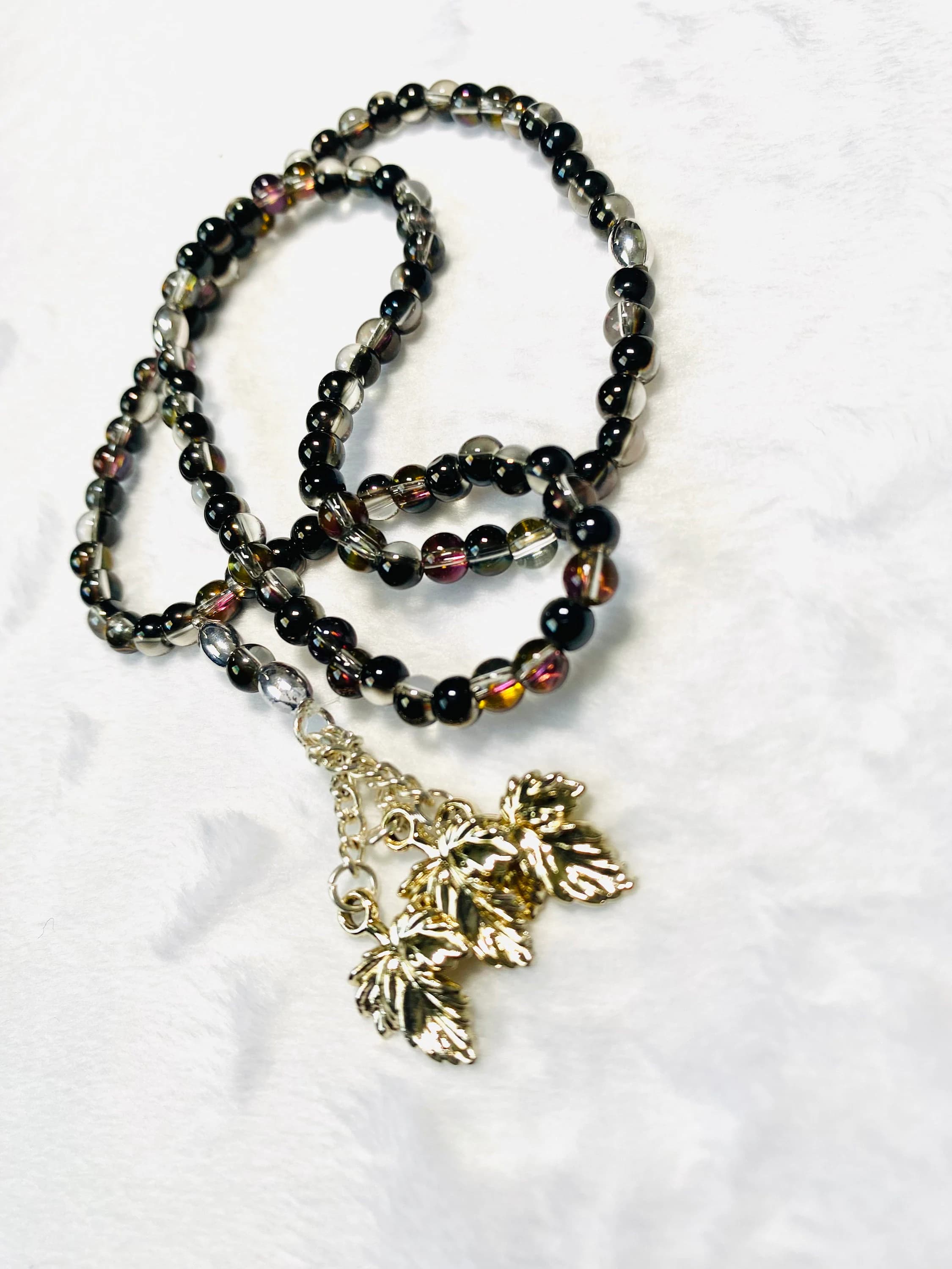 Black and Clear Glass Tasbih (Prayer Beads) - image 4
