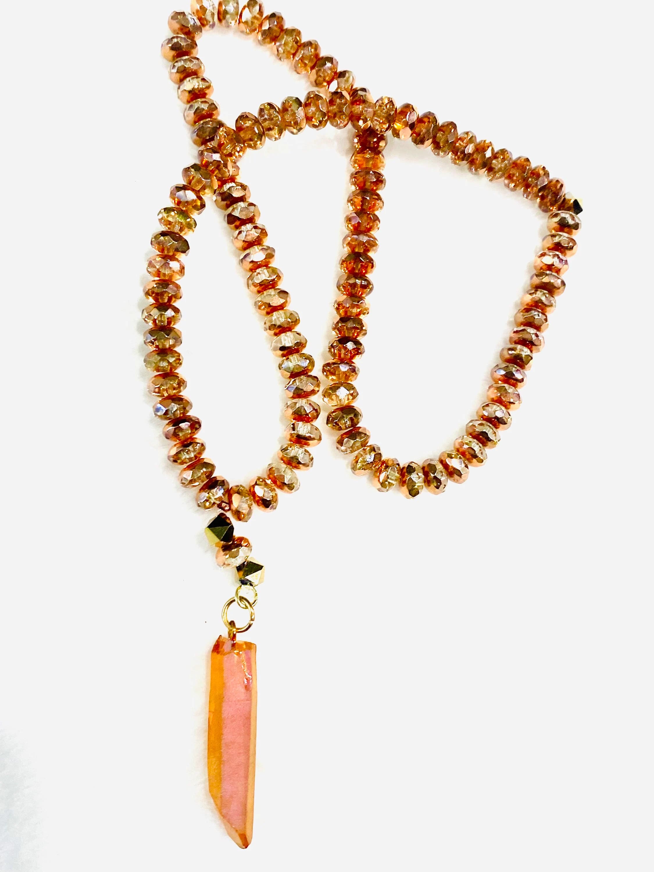 Champagne and Gold Fire Polished Glass Tasbih (Prayer Beads) - image 3