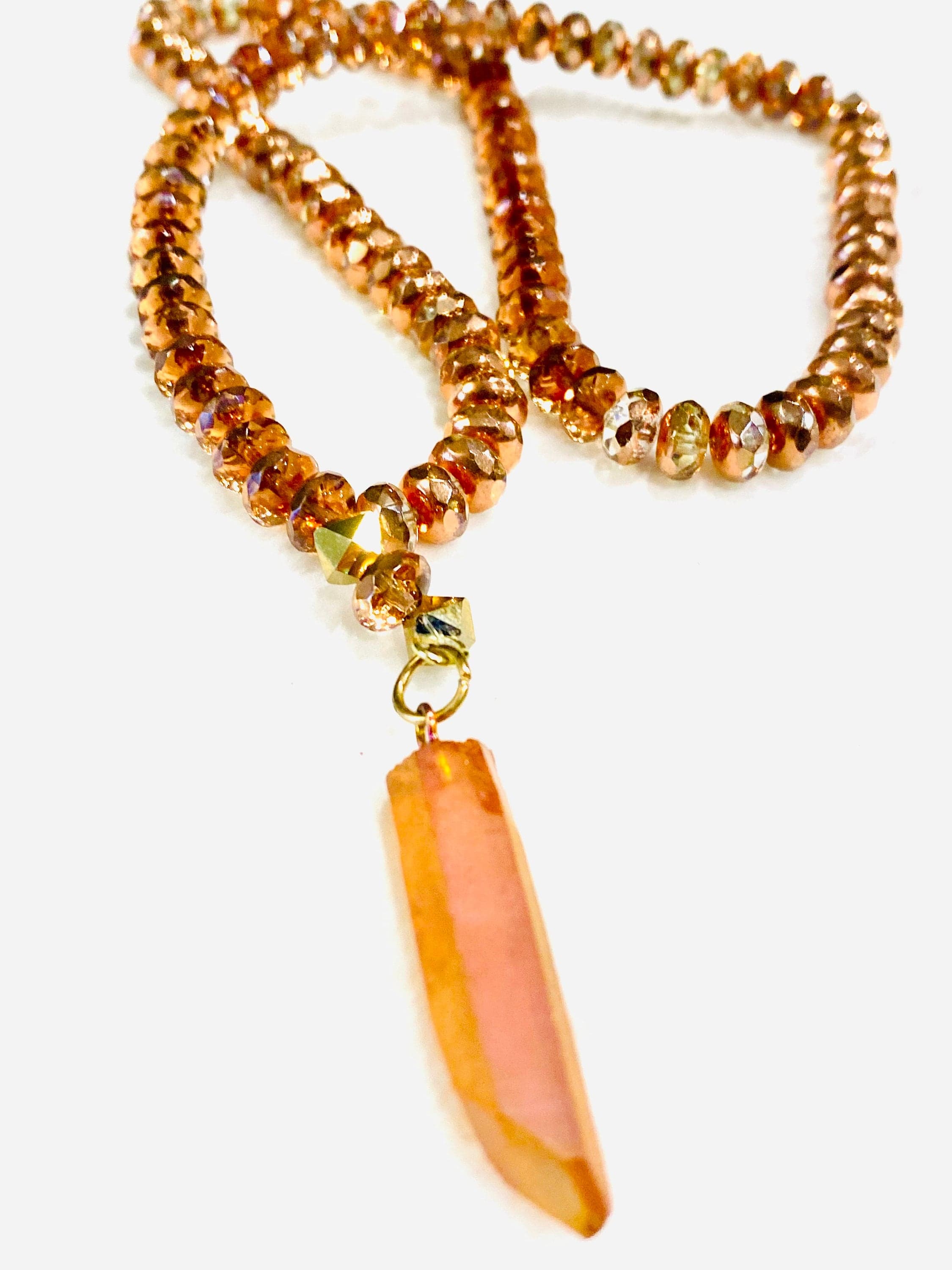 Champagne and Gold Fire Polished Glass Tasbih (Prayer Beads) - image 2