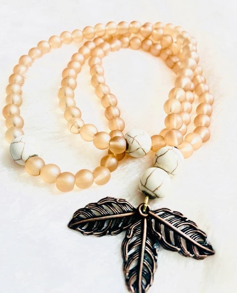 Amber Frosted Glass Tasbih (Prayer Beads)