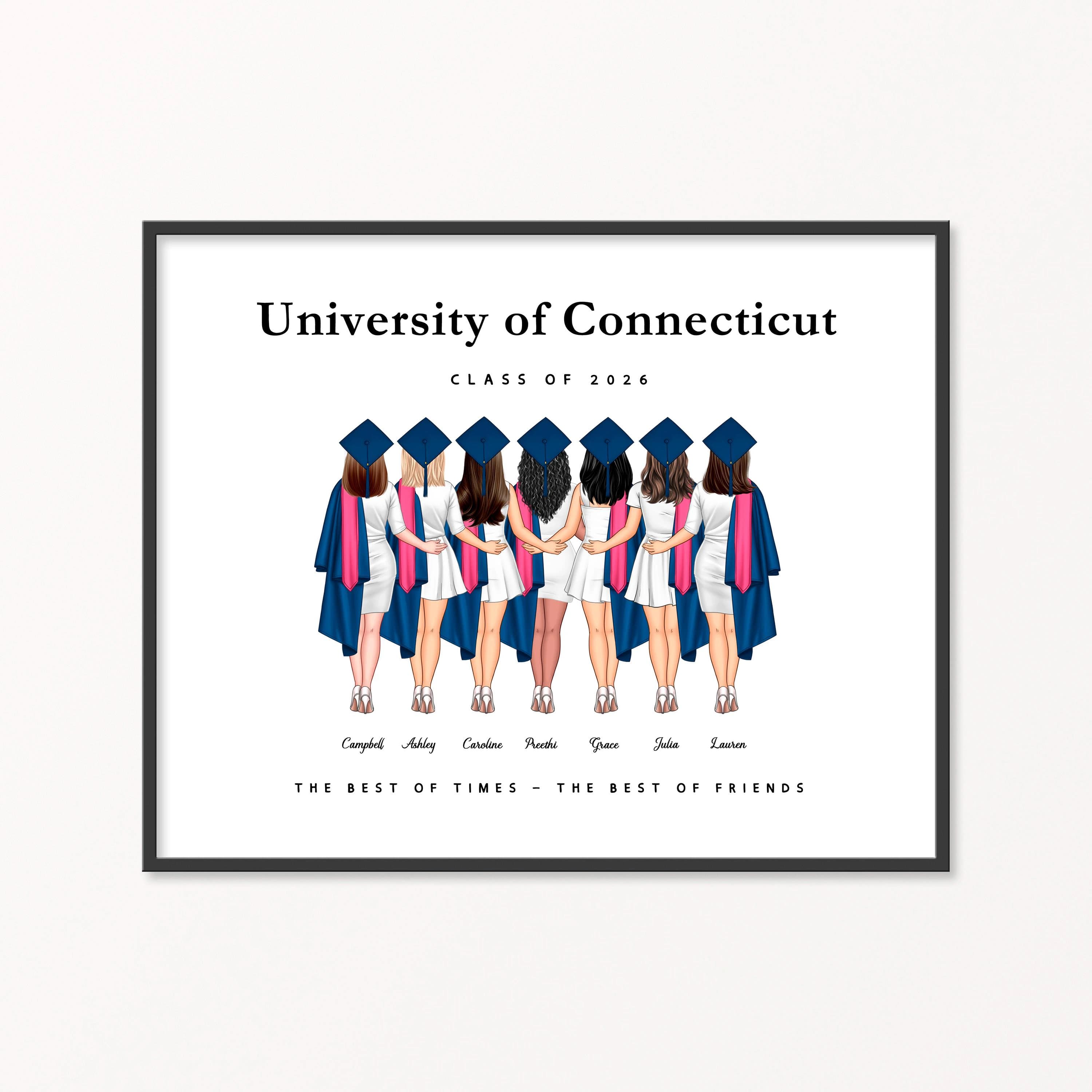 Group Girls Seniors Graduation Print, Group of grad friends College Graduation Gift for best friends, Class of 2026 High School, DIGITAL
