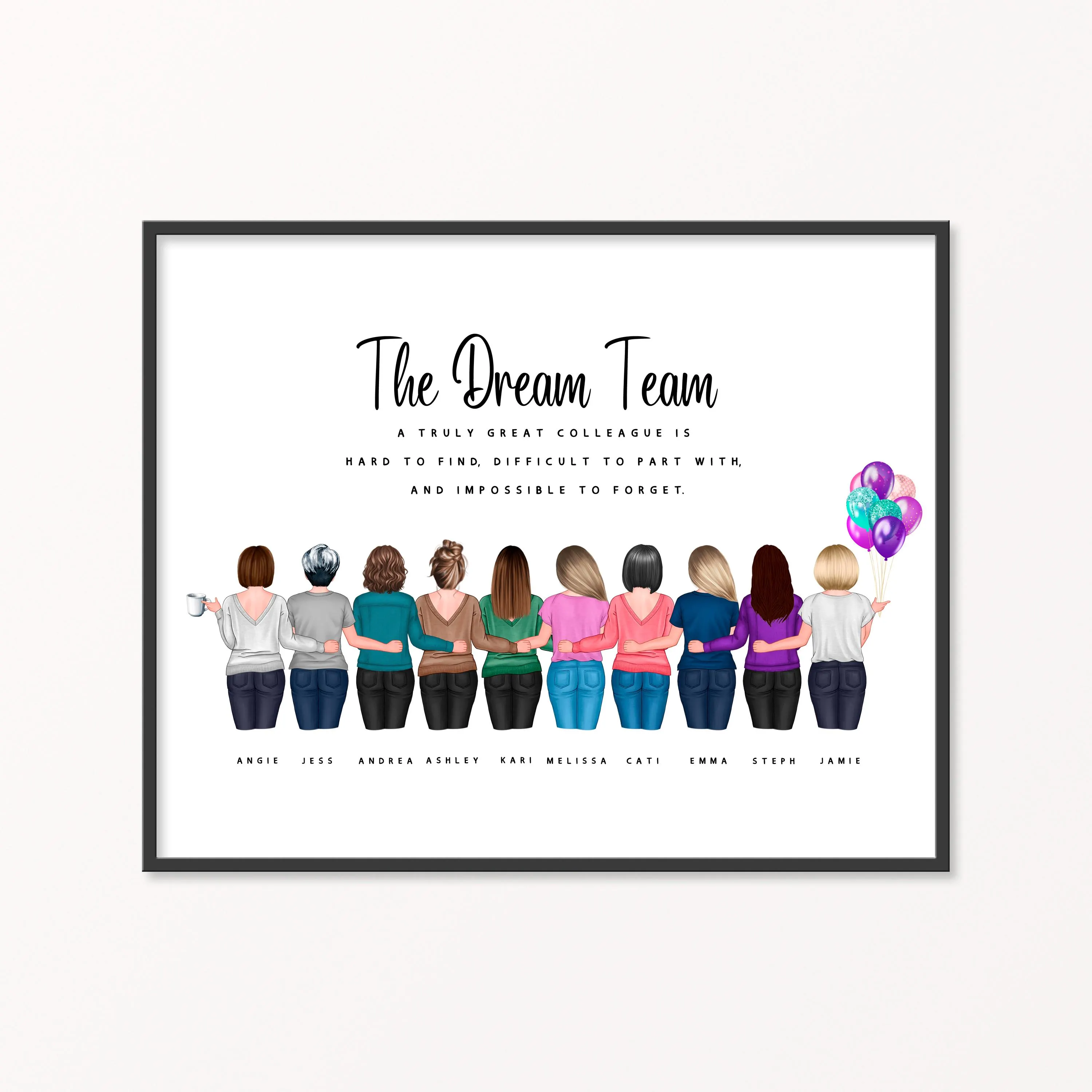 Personalised Office Team Print, Colleagues Thank You Gift, Leaving Work Friend (Digital Download)