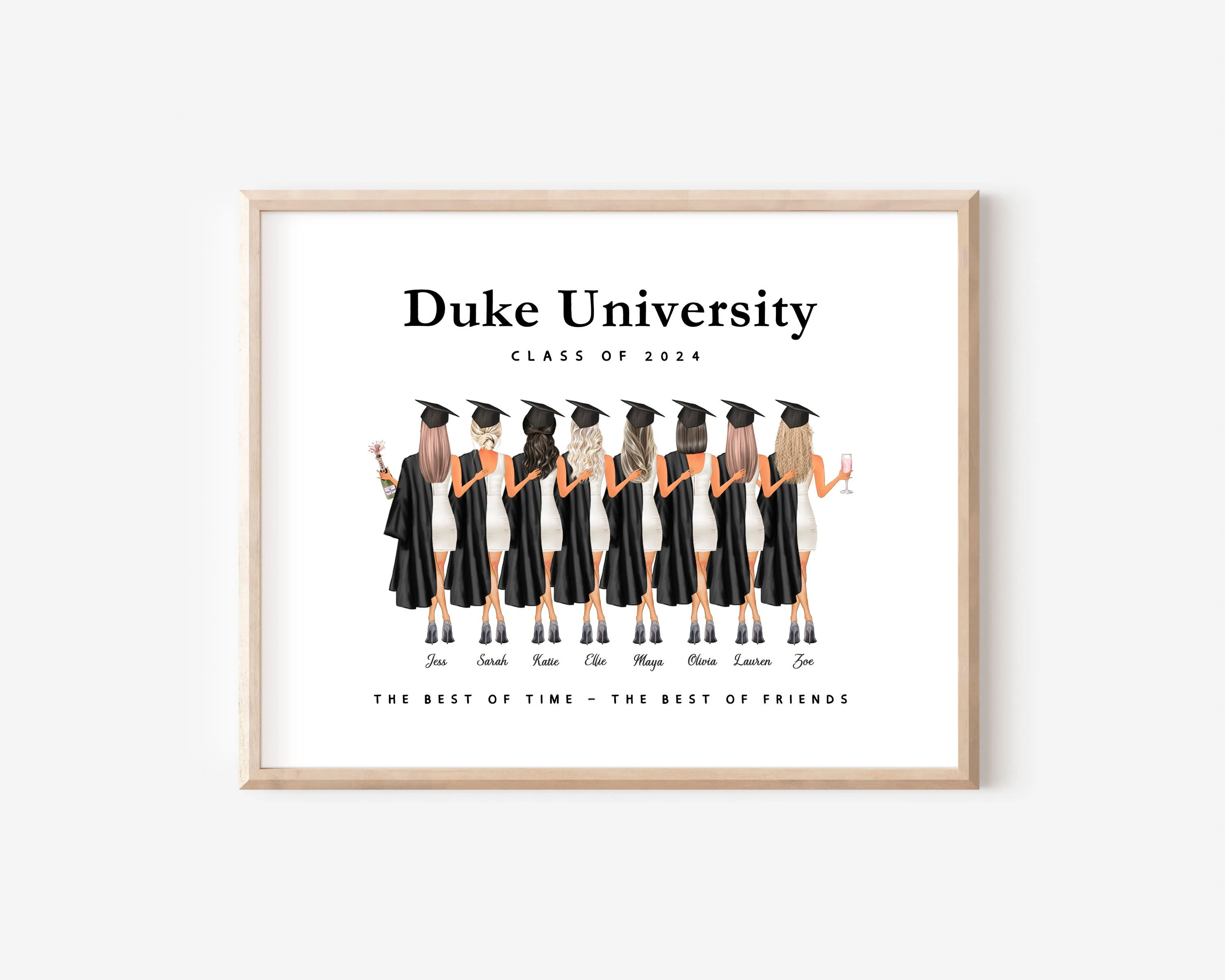 Group Girls Seniors Graduation Print, Group of grad friends College Graduation Gift for best friends, Class of 2026  27 High School, DIGITAL