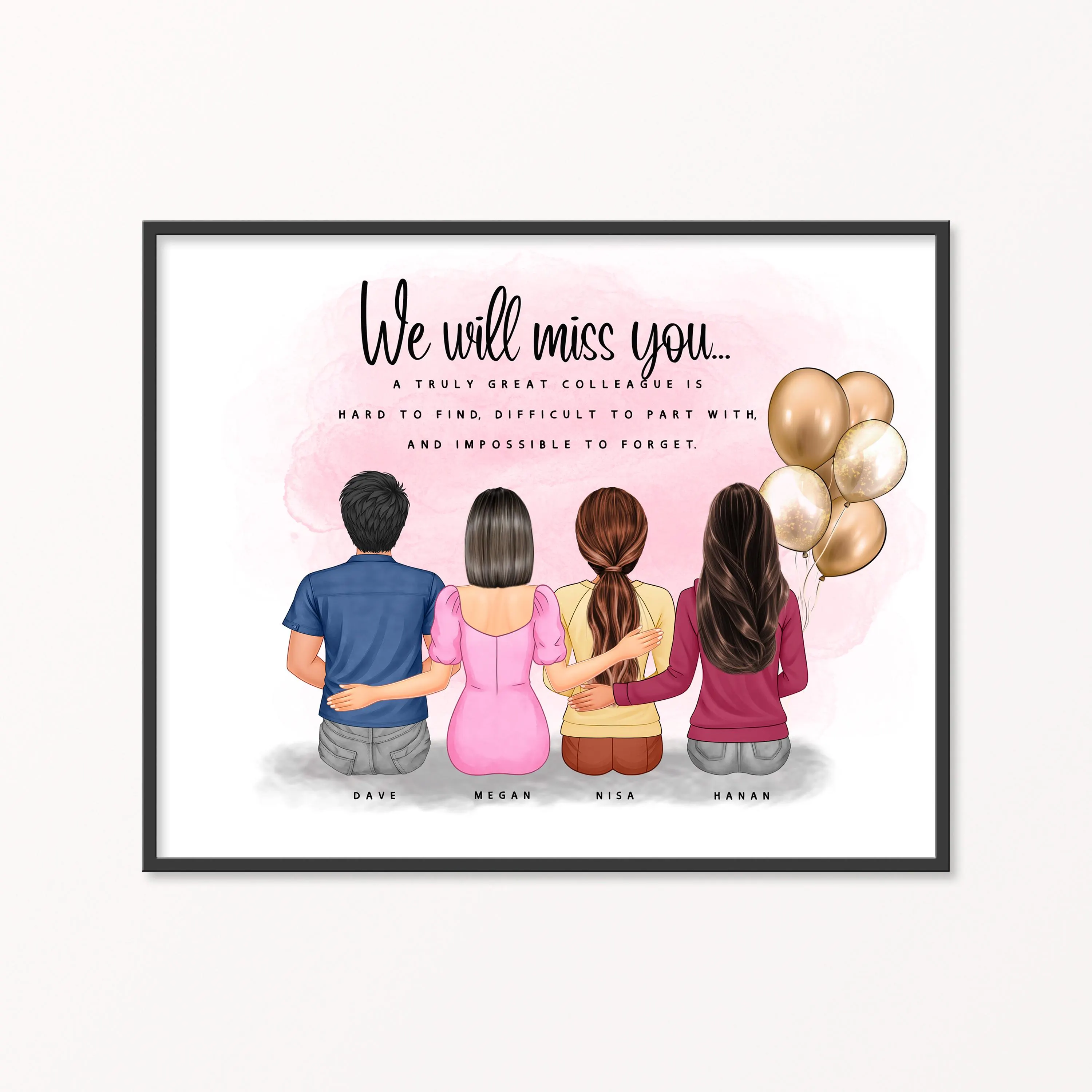 Coworker leaving personalized gift, Colleague Farewell Print, Team good bye gift for coworker, Employee Gifts, Work besties  (Digital File)