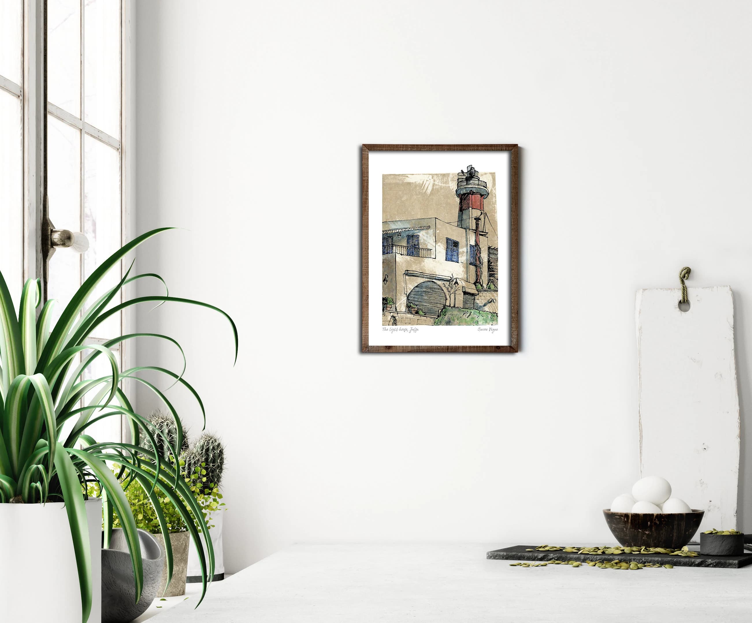 Light house, Port, Yafo, Israel, Jaffa, old city. Ink, Watercolour, Printmaking, Etching. Art print, illustration, Fine art quality paper - image 4