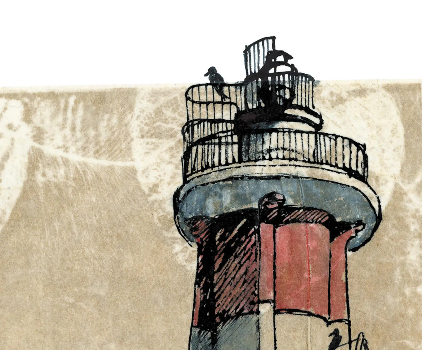 Israel, Yafo, Old city, Jaffa, Light house. Ink, etching, watercolour. Art print A4, illustration. 21x30 cm, Fine art textured paper 300 gr. - image 4