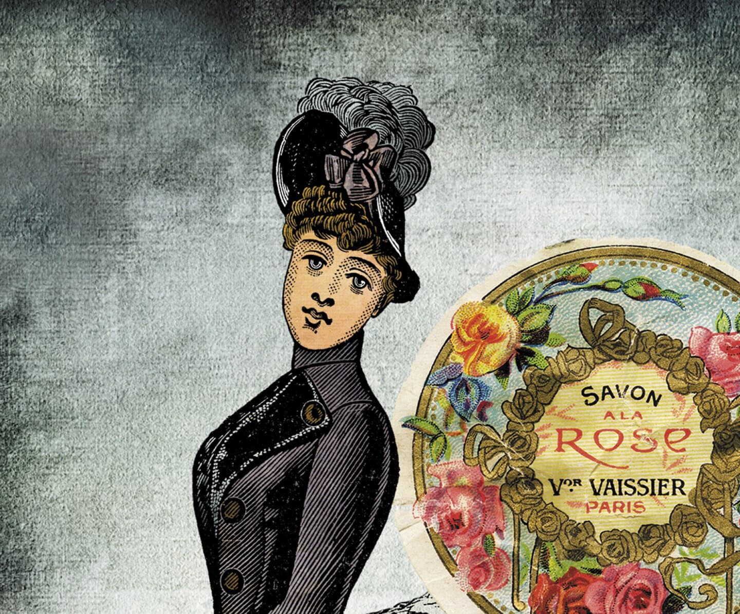 Woman, Ostrich, Rose, Flowers, Metamorphosis, mythology. Collage, Etching. Art print A4, illustration. 21x30 cm, Fine art quality paper - image 4