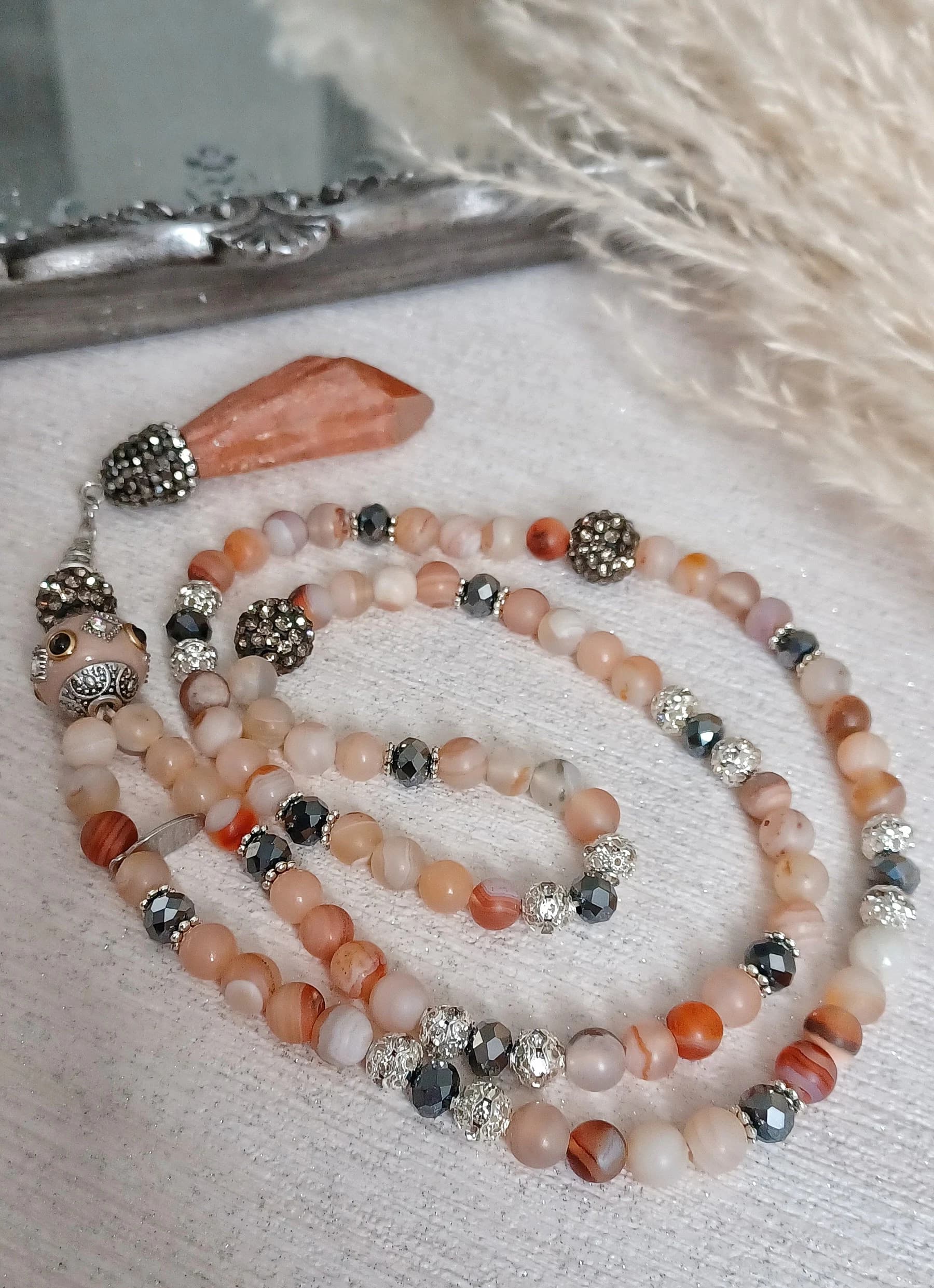 SUNSET semi precious Tasbih Tasbeeh -99 - image 3