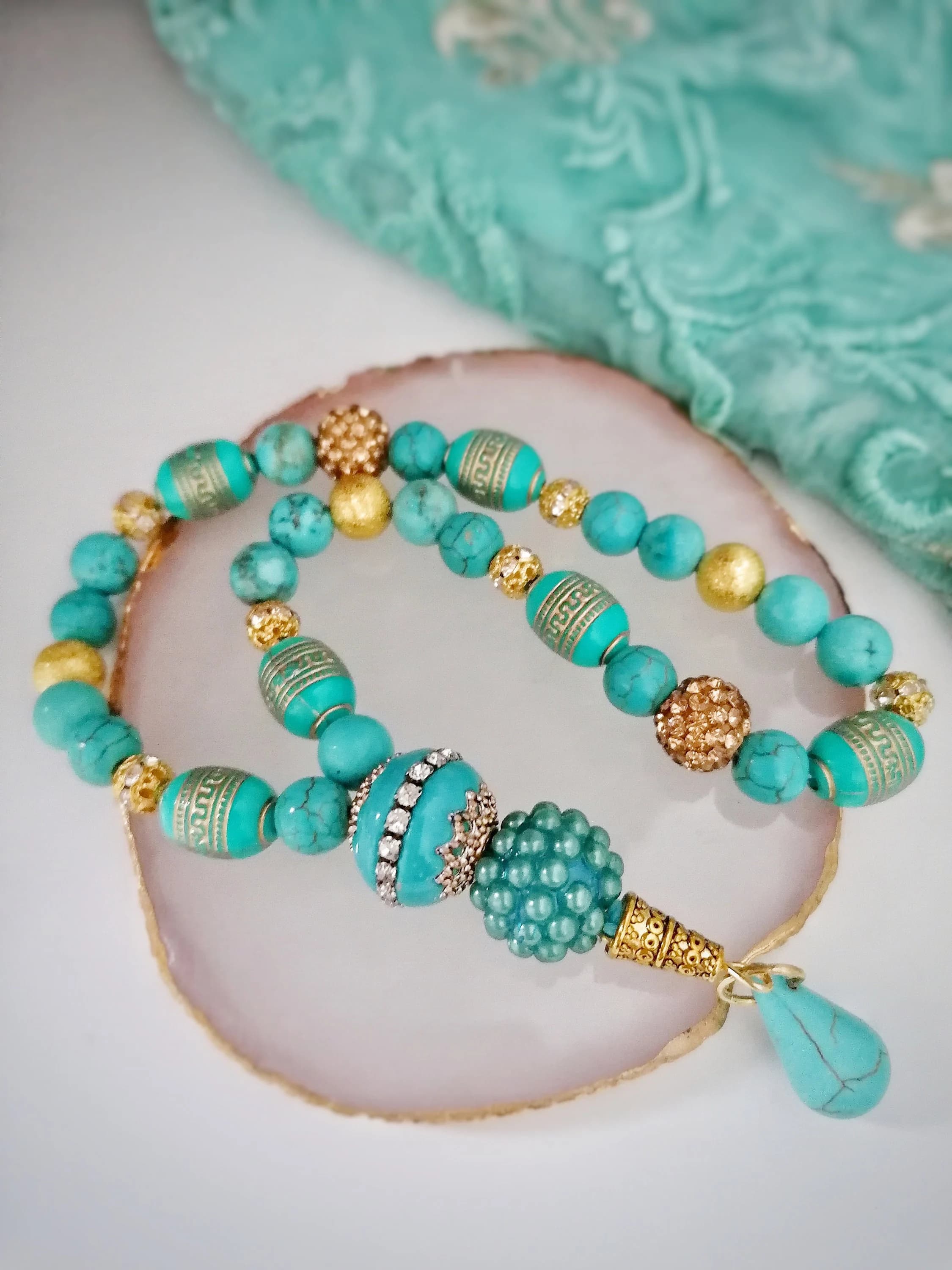 Turquoise semi precious Tasbih Tasbeeh -33