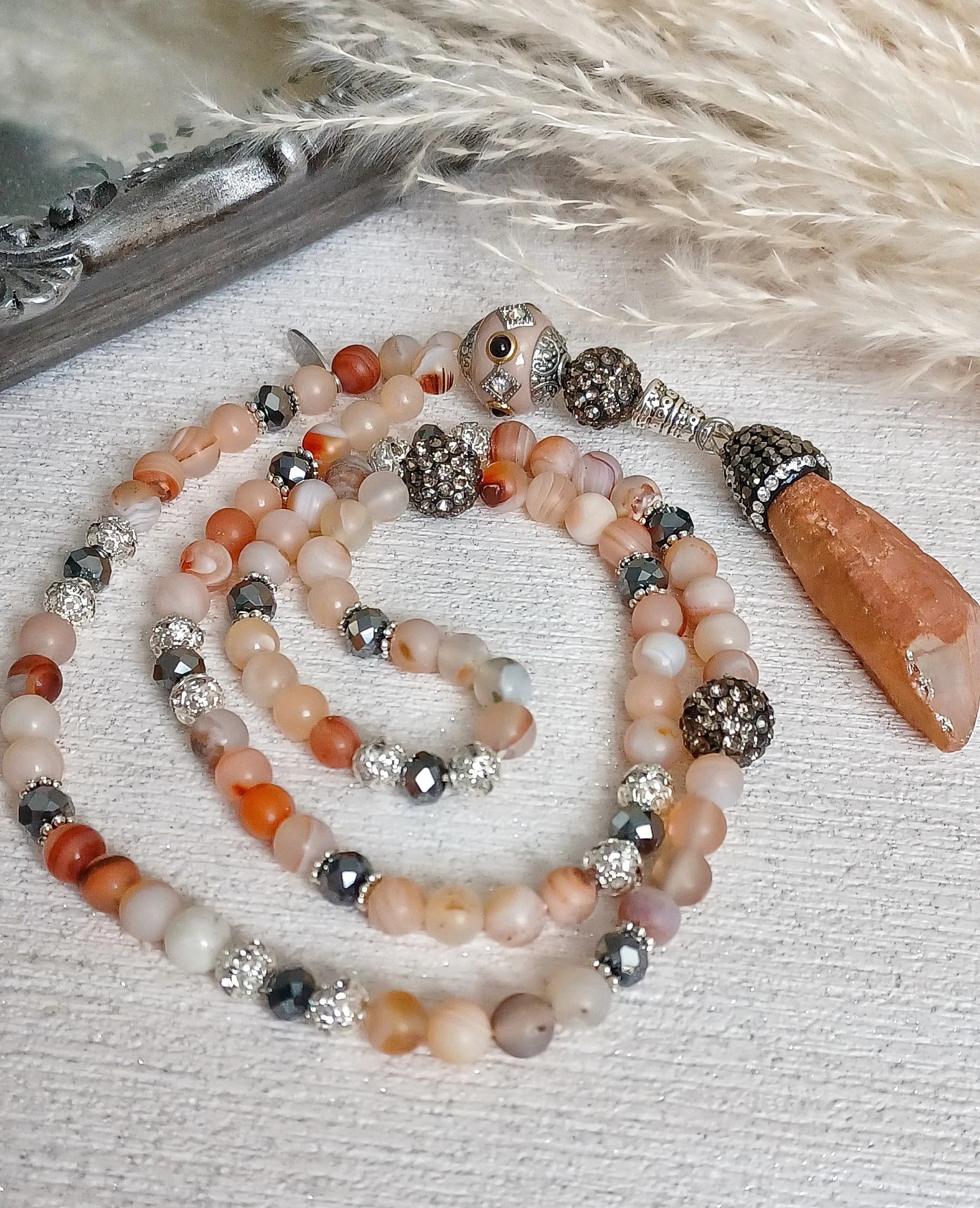 SUNSET semi precious Tasbih Tasbeeh -99