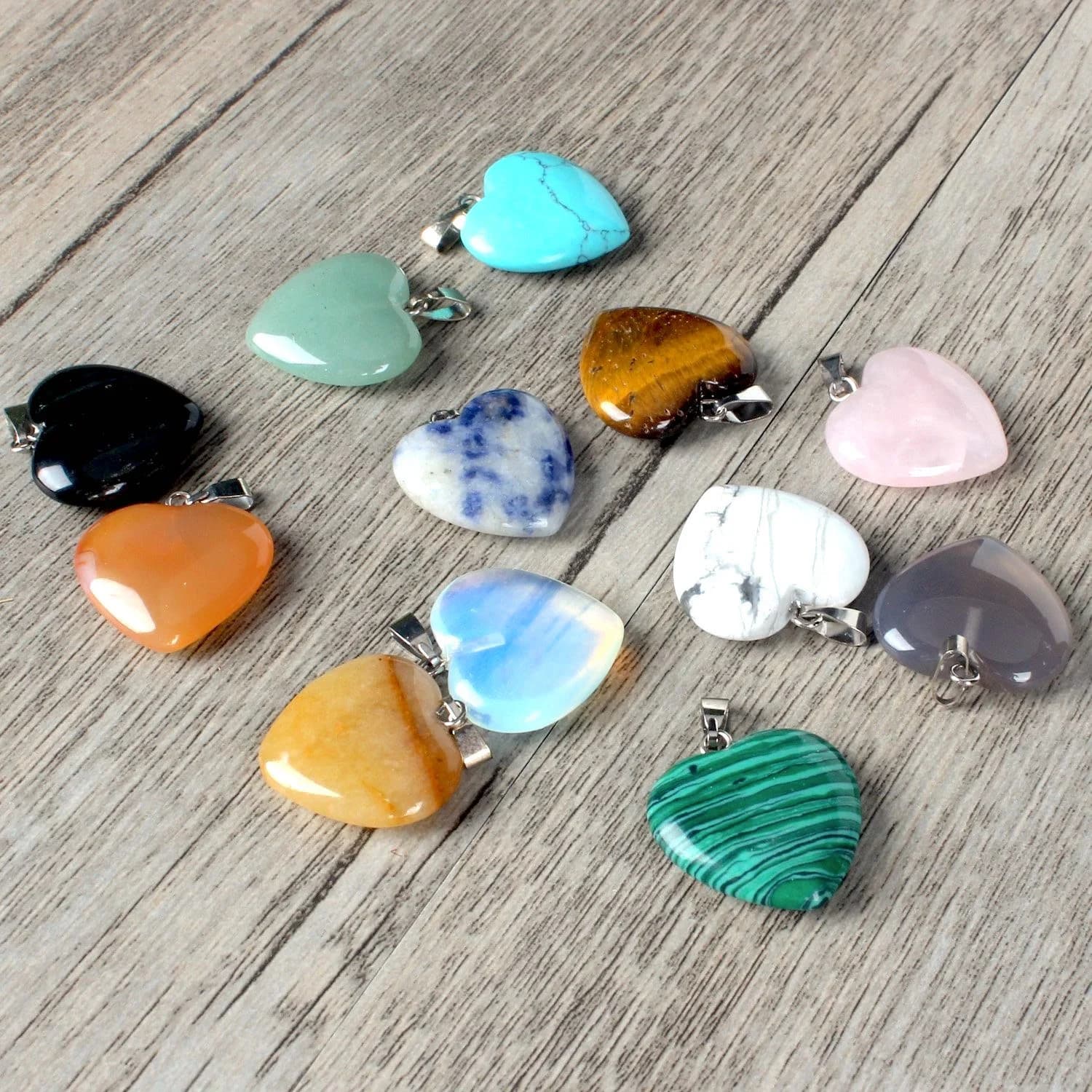 Initial Gemstone Necklace, Gemstone Heart Pendant Necklace, Monogram, Personalized Gift for Mom - image 5