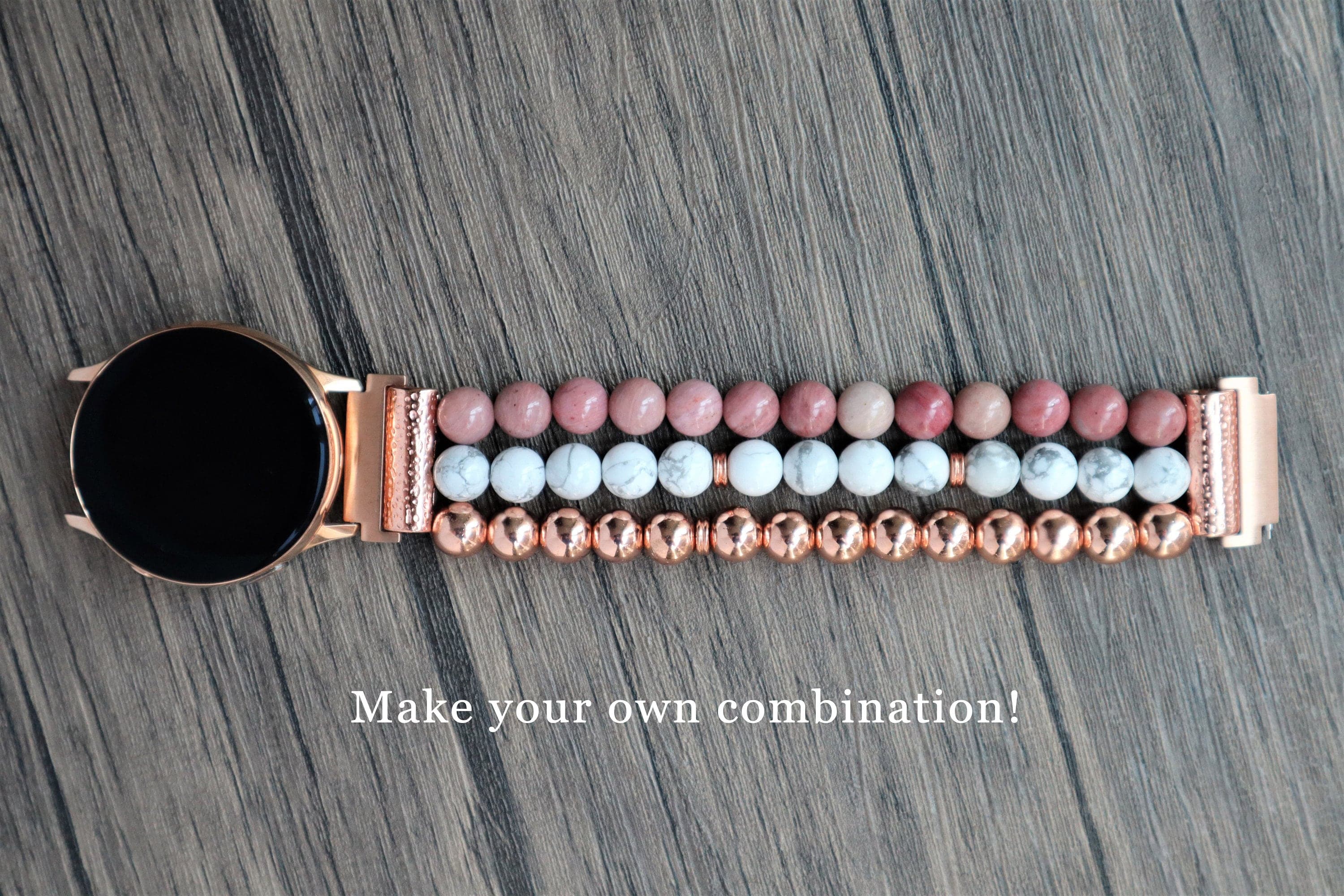 Handmade Gemstone Apple Samsung Google Watch Band. Samsung Watch Ultra 8 7 6 5 4, Google Pixel 1 2 3 4 Fitbit Versa Sense Stretchy band - image 3