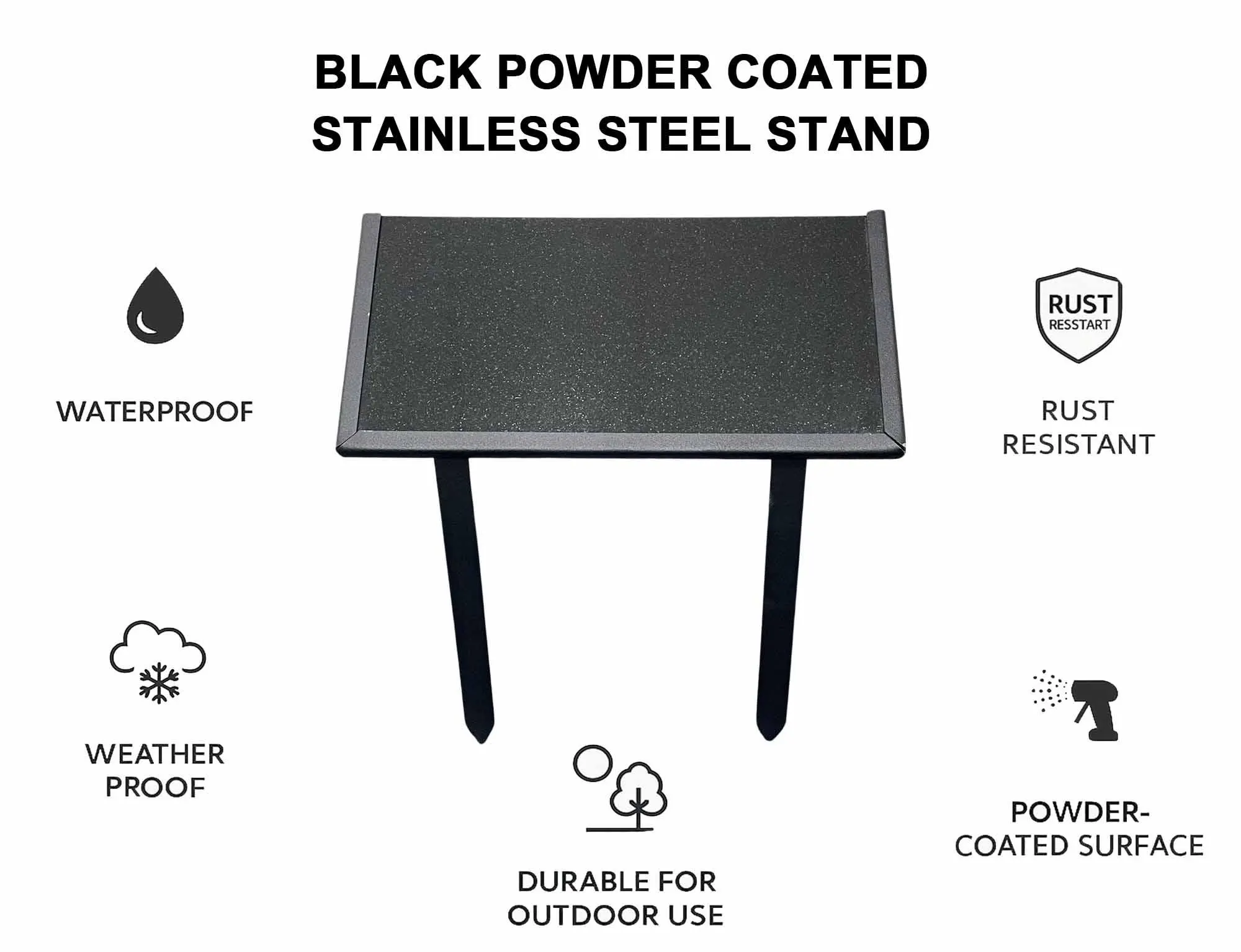 Islamic Black Granite Headstone – Personalized 12x6 & 24x12 Muslim Memorial Grave Marker with Metal Stand – Made in USA - image 4