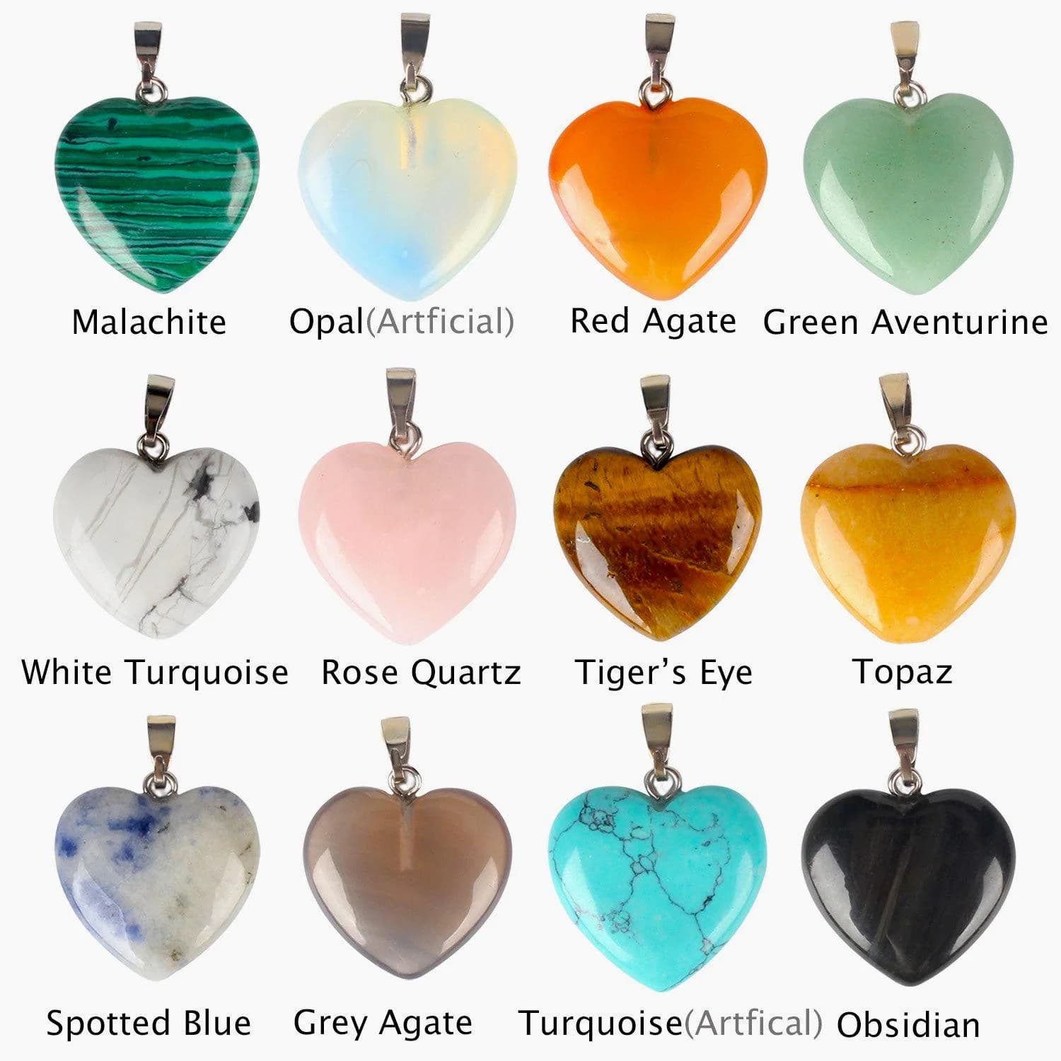 Initial Gemstone Necklace, Gemstone Heart Pendant Necklace, Monogram, Personalized Gift for Mom - image 4