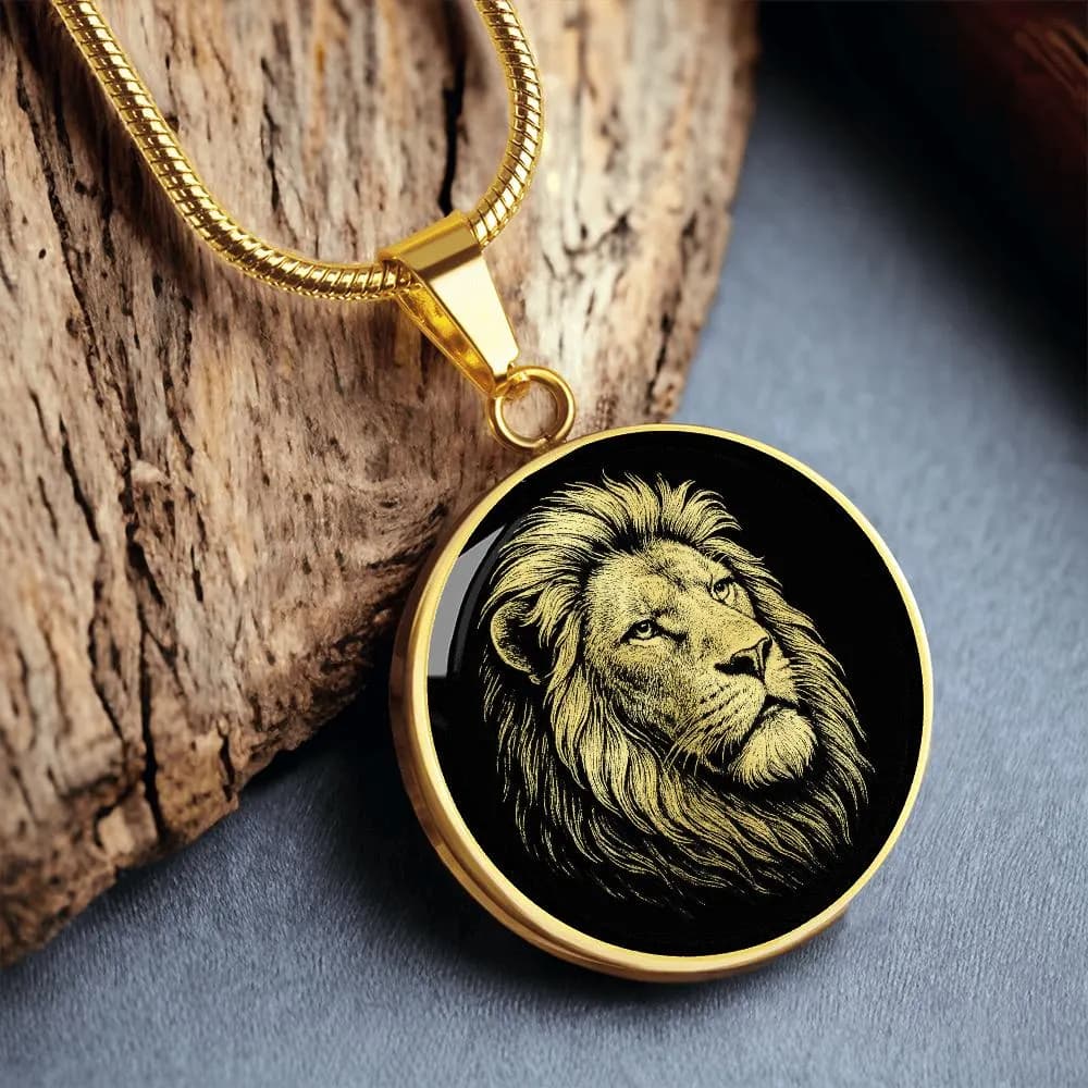 Lion Necklace Pendant Jewelry Gold Silver Charm Chain Men Women