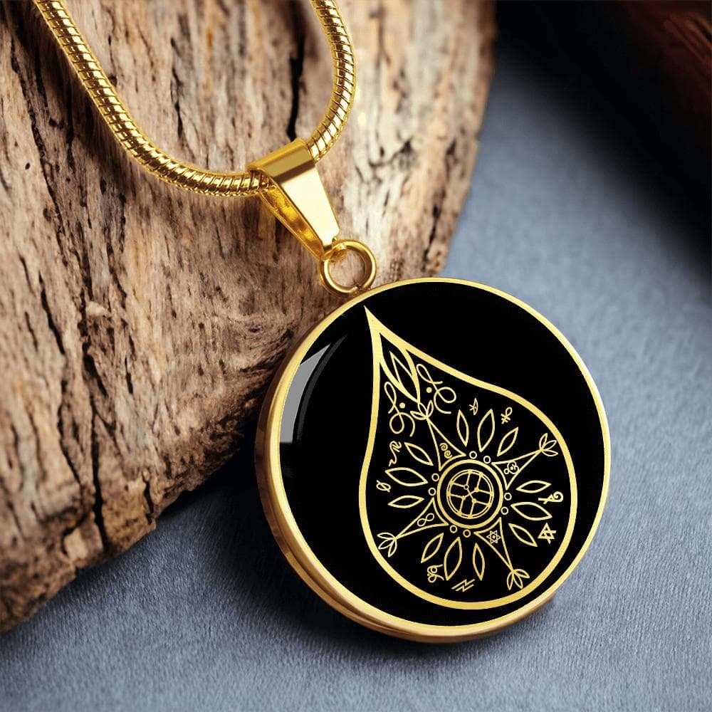 Eckasha Necklace Jewelry Maharic Seal Pendant God Seed Gift Gold Silver