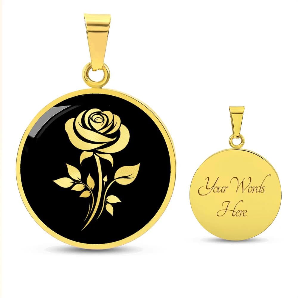 Rose Necklace Flower Pendant Girlfriend Gift Jewelry Gold Silver Personalized Engraved - image 3