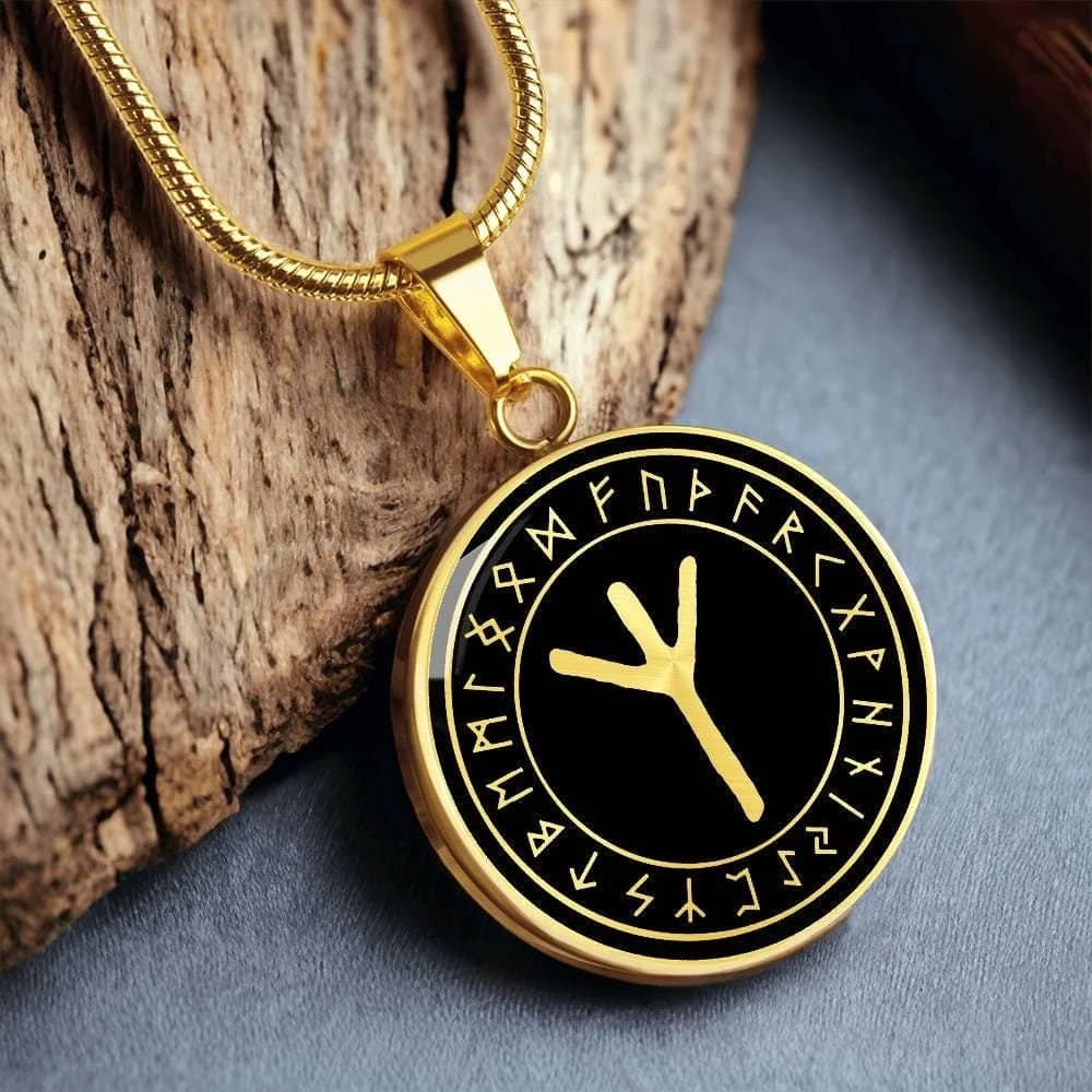 Viking Algiz Rune Pendant Runic Necklace Protection Jewelry Charm Gold Silver Talisman Amulet - image 5
