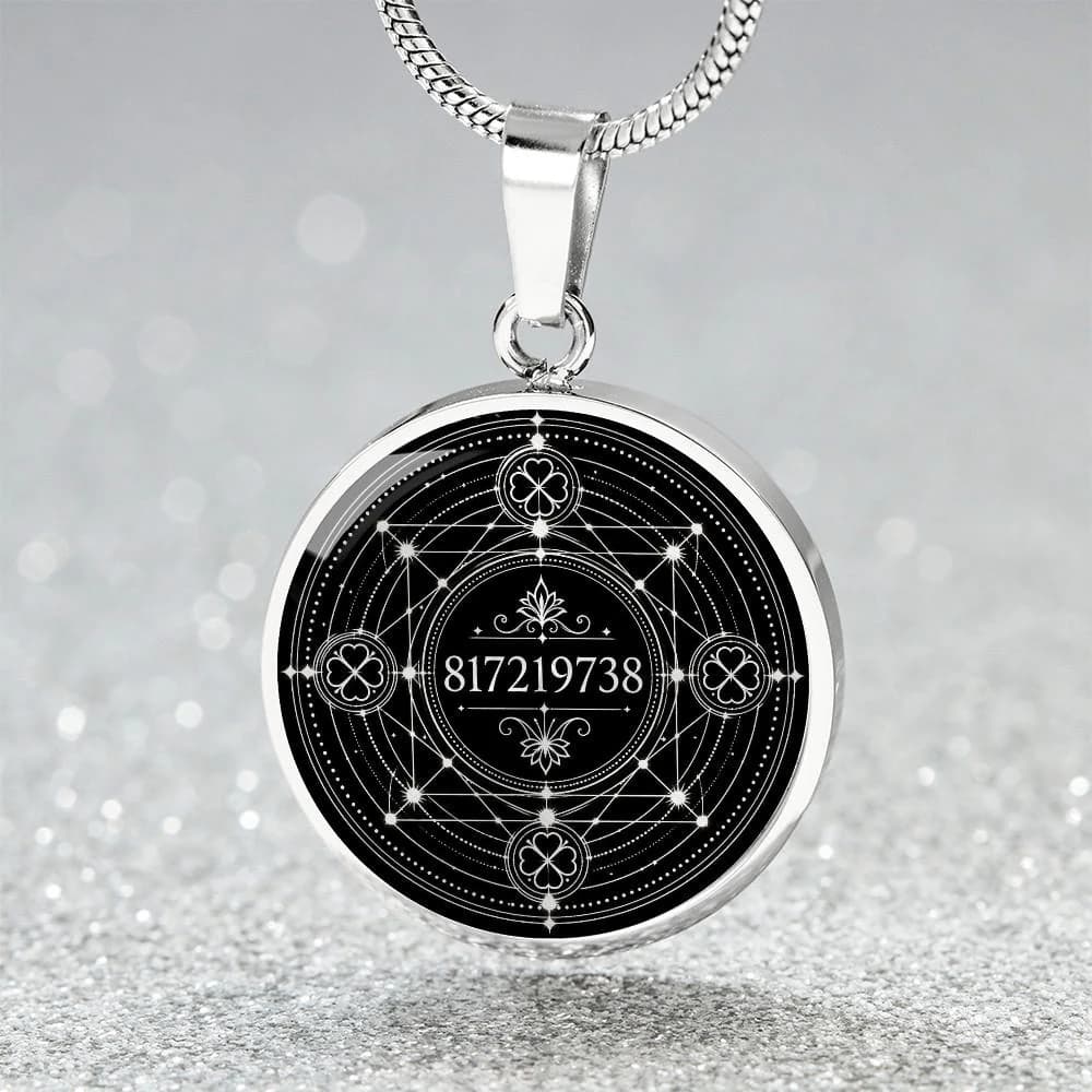 Grabovoi Code Good Luck Necklace Lucky Number Pendant Manifestation Jewelry 817219738 Talisman - image 4