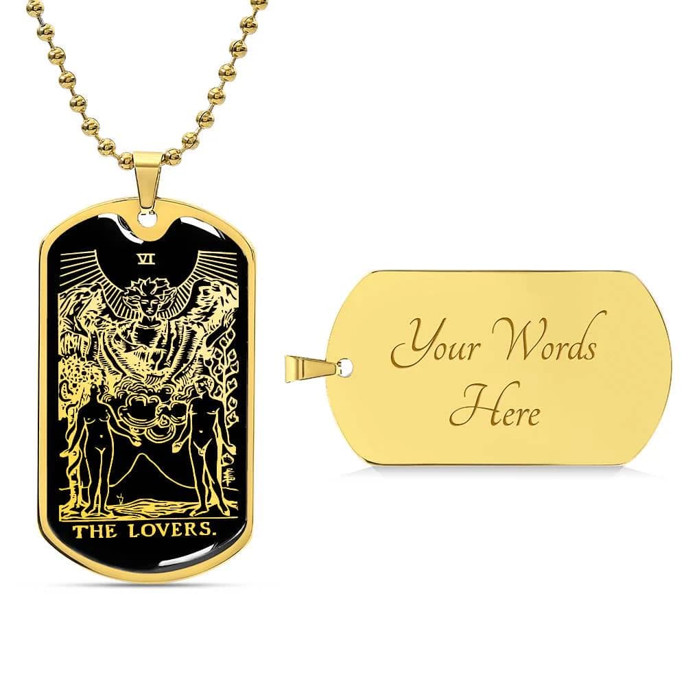 Lovers Tarot Necklace Major Arcana Jewelry The Lovers Card Pendant Gold Silver Amulet - image 3
