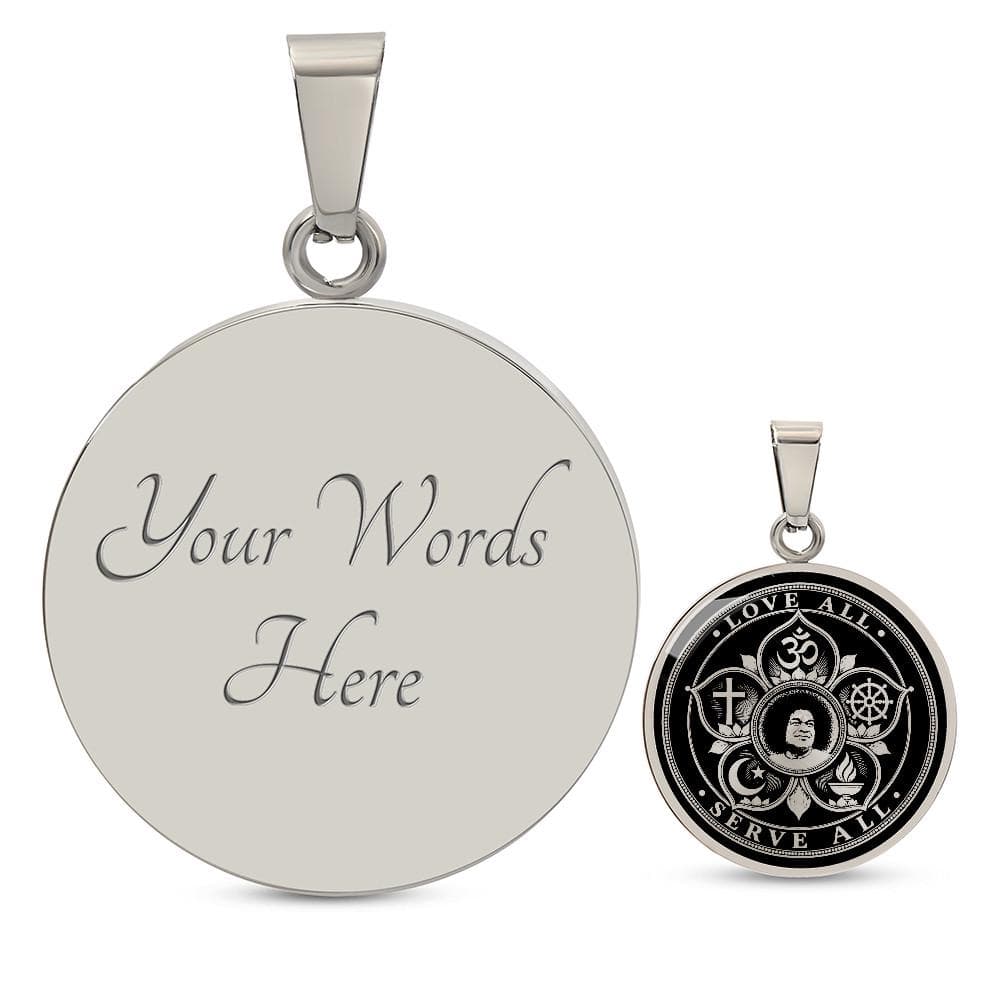 Sathya Sai Baba Pendant Sathya Necklace, Love All Serve All Sarva Dharma Spiritual Jewelry - image 4