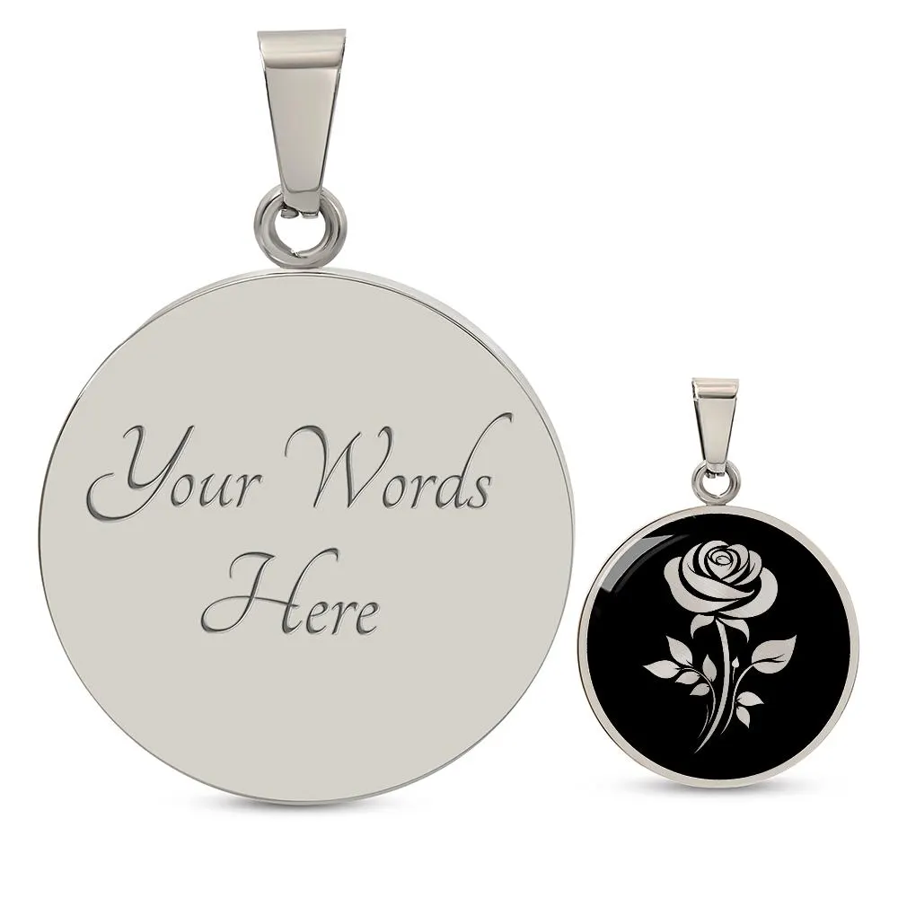 Rose Necklace Flower Pendant Girlfriend Gift Jewelry Gold Silver Personalized Engraved - image 5