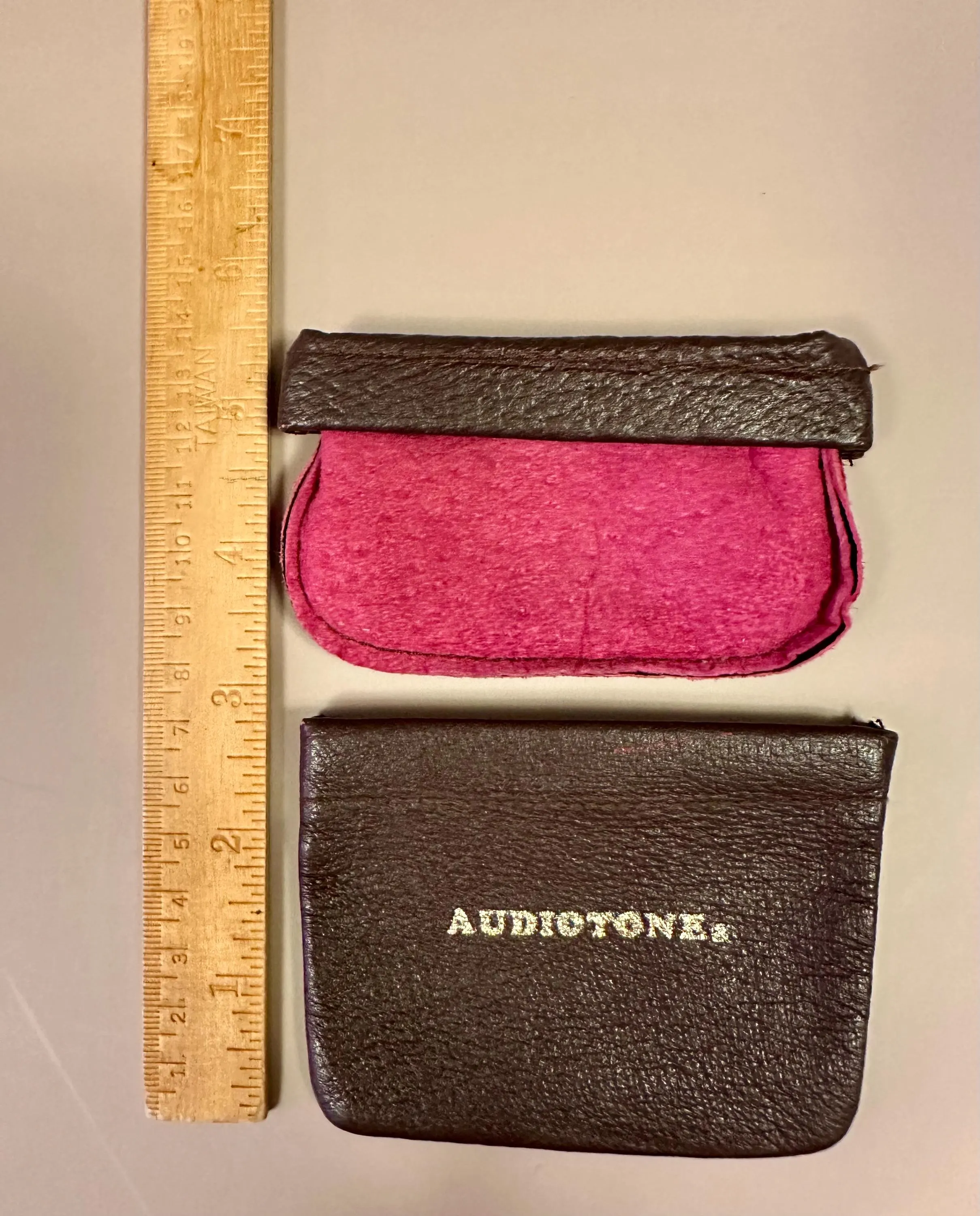 Vintage AUDIOTONE Genuine Leather Pouch Set: Small Change/Money Bags - image 4